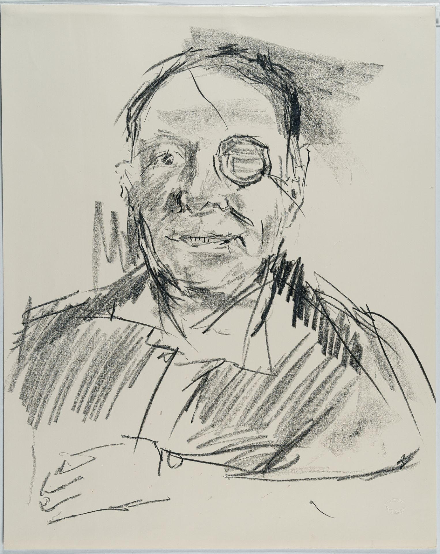 Oskar Kokoschka (1886 Pöchlarn bei Wien - Montreux 1980), Portrait of Mosche Dajan (Moshe Dayan) - Image 2 of 4