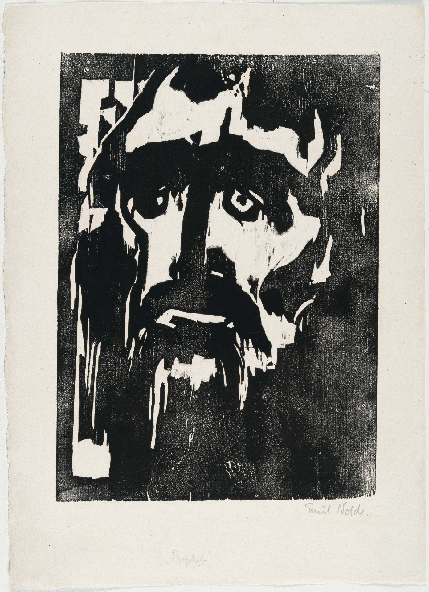 Emil Nolde (1867 Nolde - Seebüll 1956), The prophetWoodcut on heavy cream wove paper. (1912). Ca. 32 - Image 2 of 3