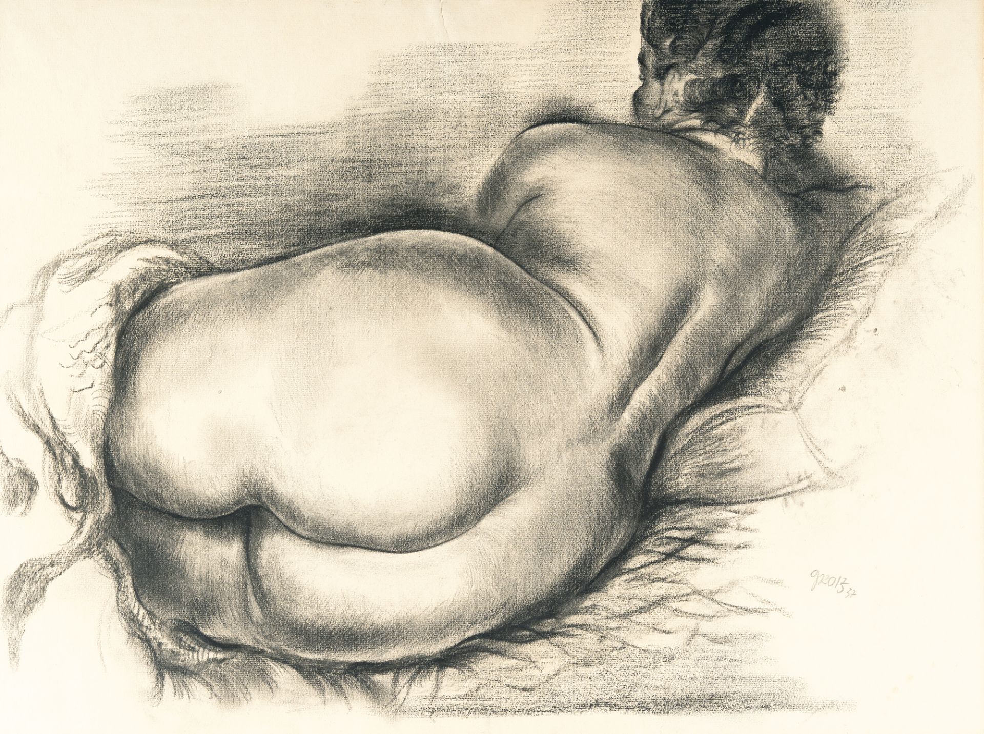 George Grosz (1893 - Berlin - 1959) – Liegender Frauenakt (Resting Female Nude)