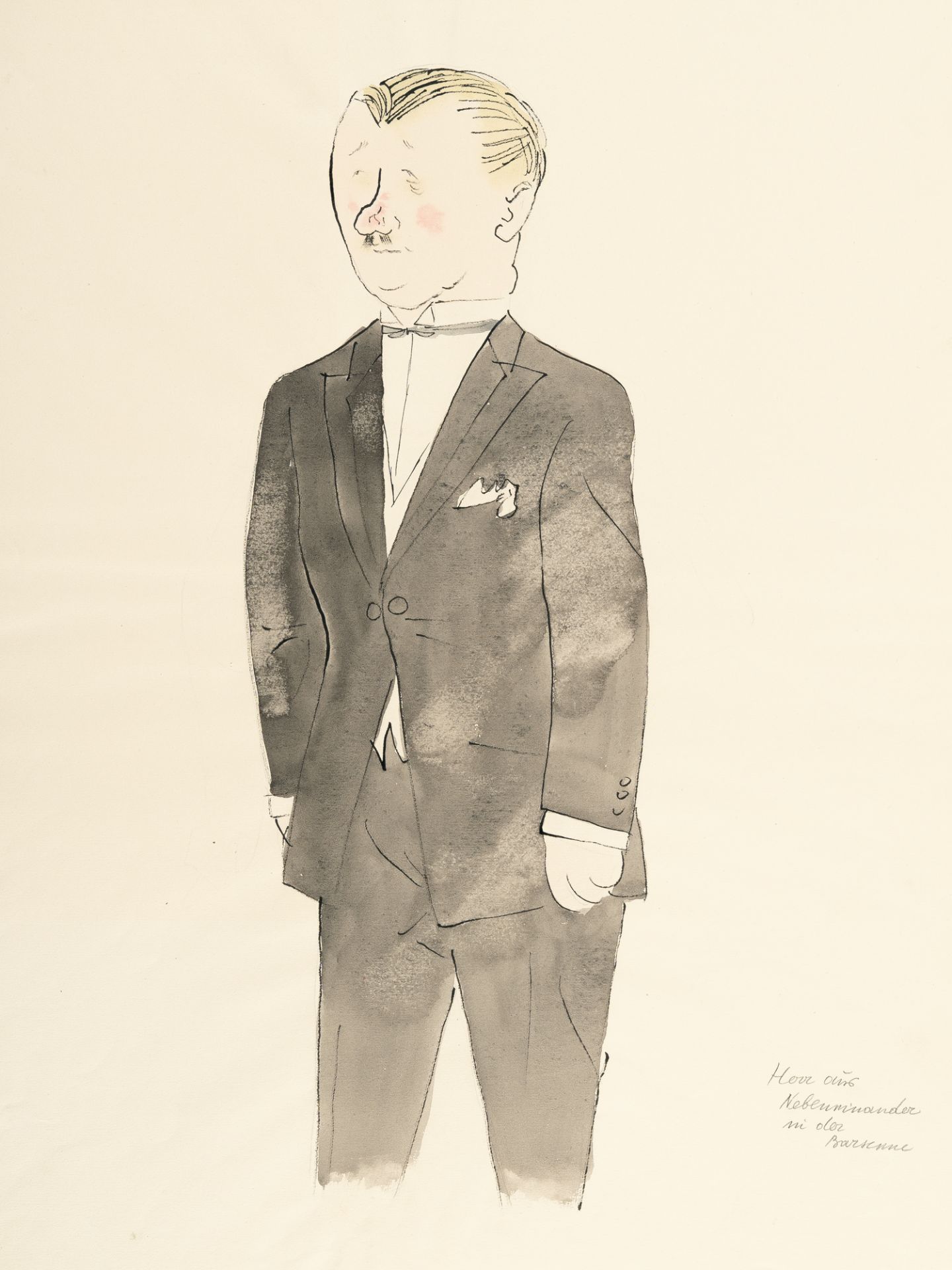 George Grosz (1893 - Berlin - 1959) – Figurine „Herr aus Nebeneinander in der Barszene“ (Georg Kaise