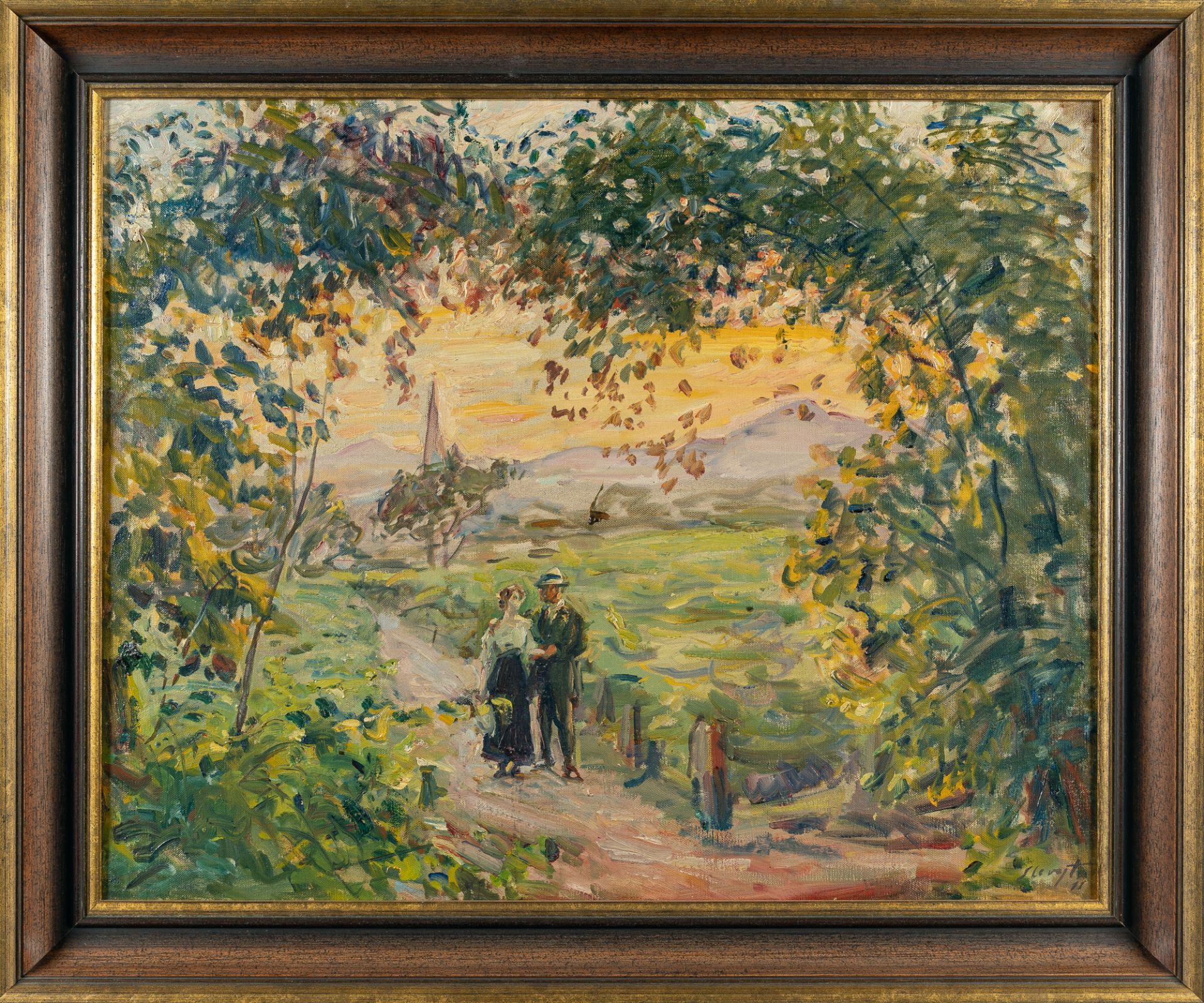 Max Slevogt (1868 Landshut - Neukastel/Pfalz 1932), The walk (Evening scene with a couple / View - Image 4 of 4