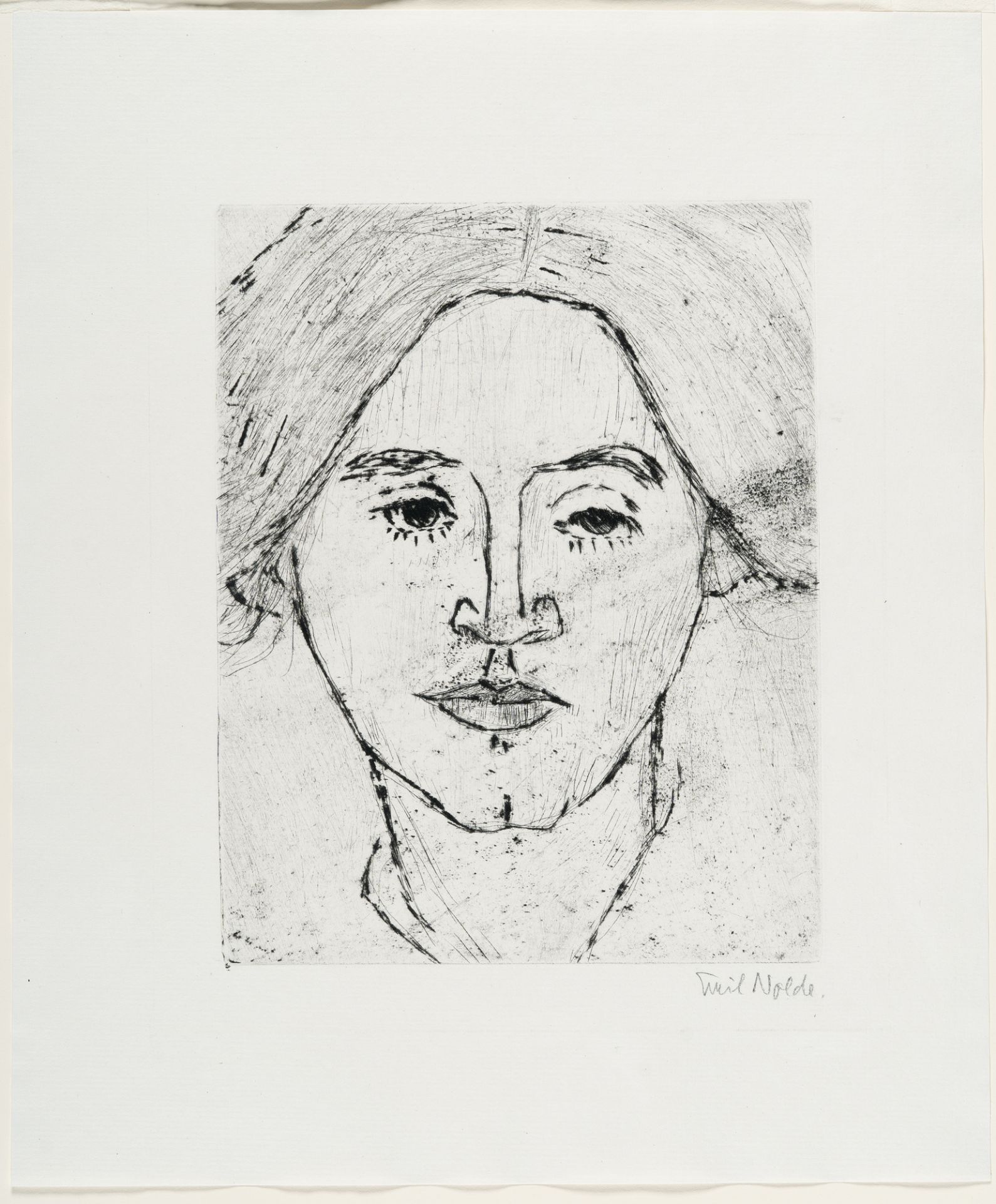 Emil Nolde (1867 Nolde - Seebüll 1956), Mrs N. (Mrs Ada Nolde)Etching with drypoint on laid - Image 2 of 3