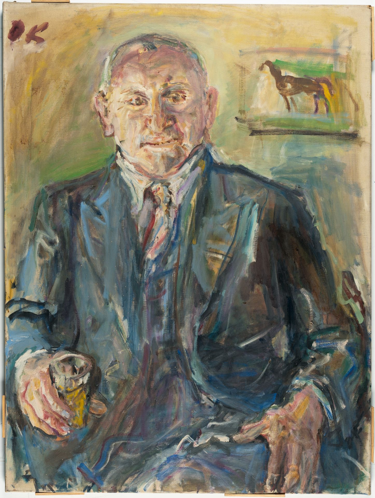 Oskar Kokoschka (1886 Pöchlarn bei Wien - Montreux 1980), Louis KrohnbergOil on canvas. (1950). - Image 2 of 4