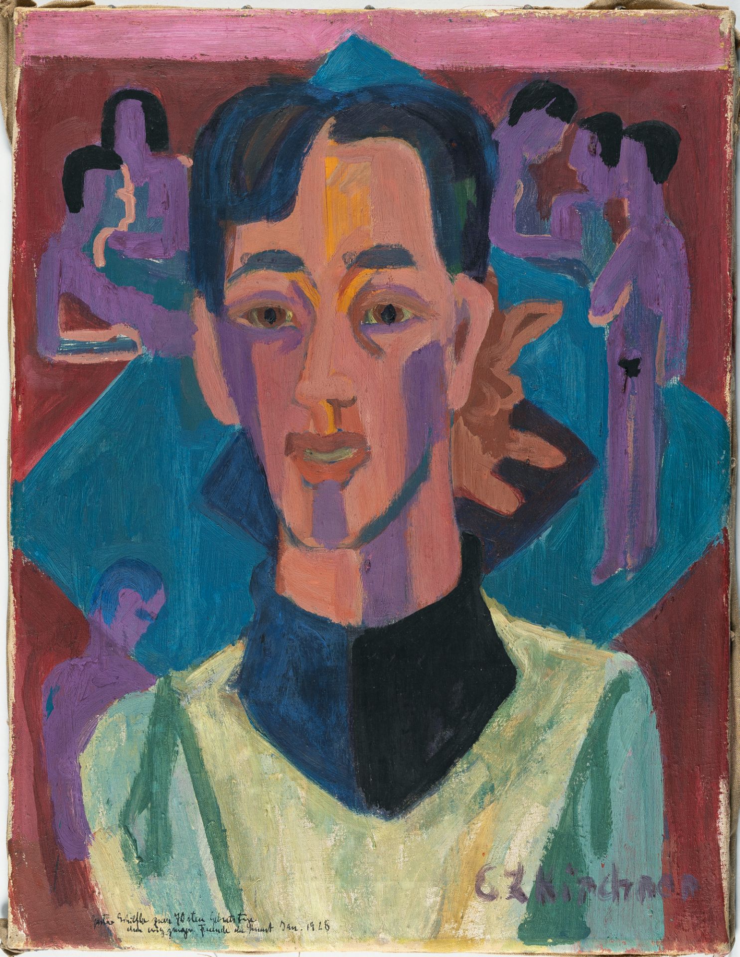 Ernst Ludwig Kirchner (1880 Aschaffenburg - Frauenkirch/Davos 1938) – „Kopf Wehrlin“ (Head Wehrlin) - Image 3 of 4