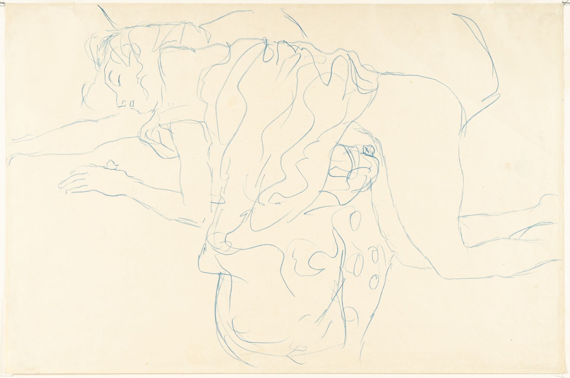 Gustav Klimt (1862 Baumgarten bei Wien - Wien 1918) – Kniender Halbakt nach links (Kneeling demi nud - Bild 2 aus 4
