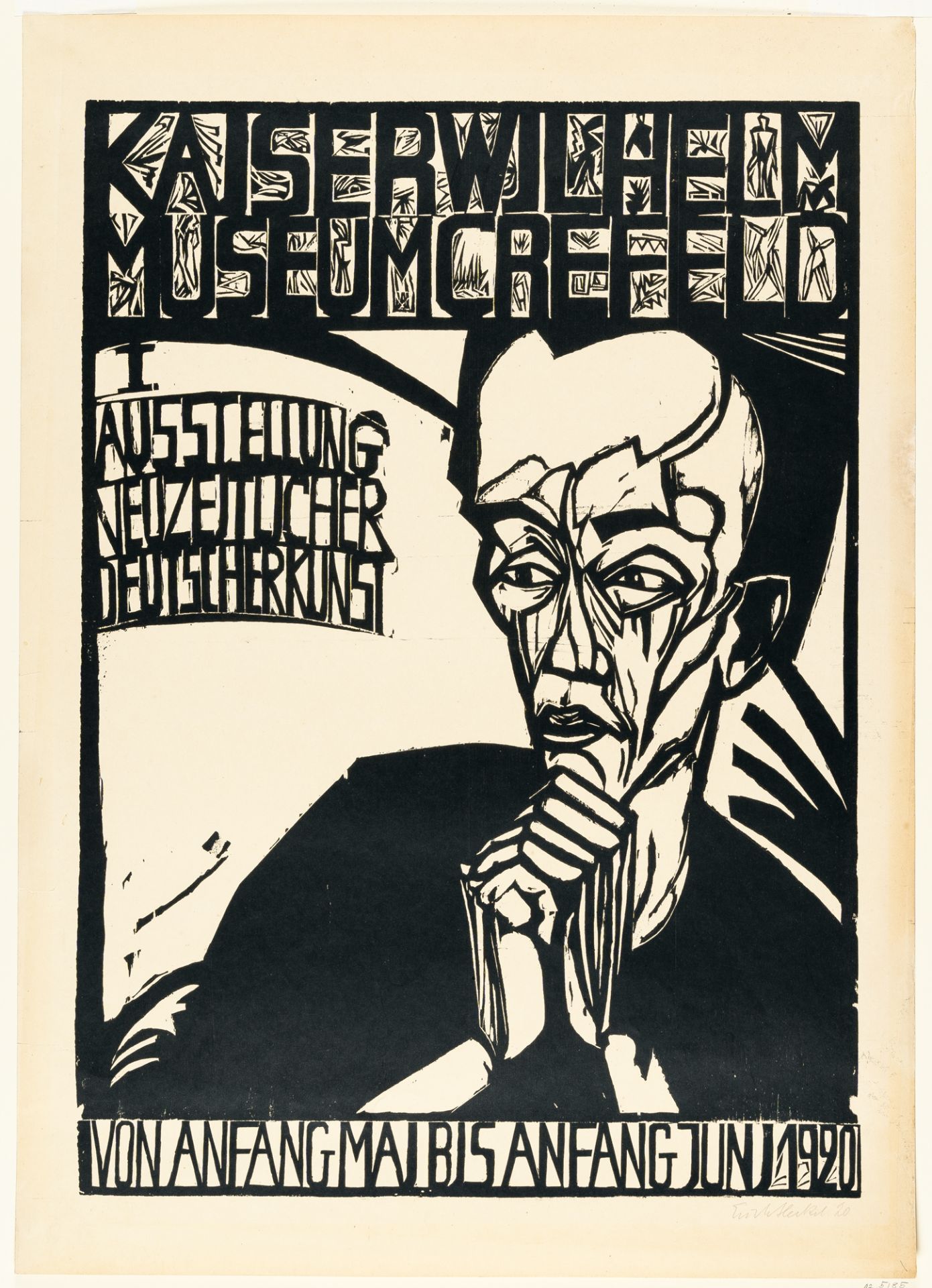Erich Heckel (1883 Döbeln/Sachsen - Radolfzell 1970), Poster for the “1st exhibition of modern - Image 2 of 4