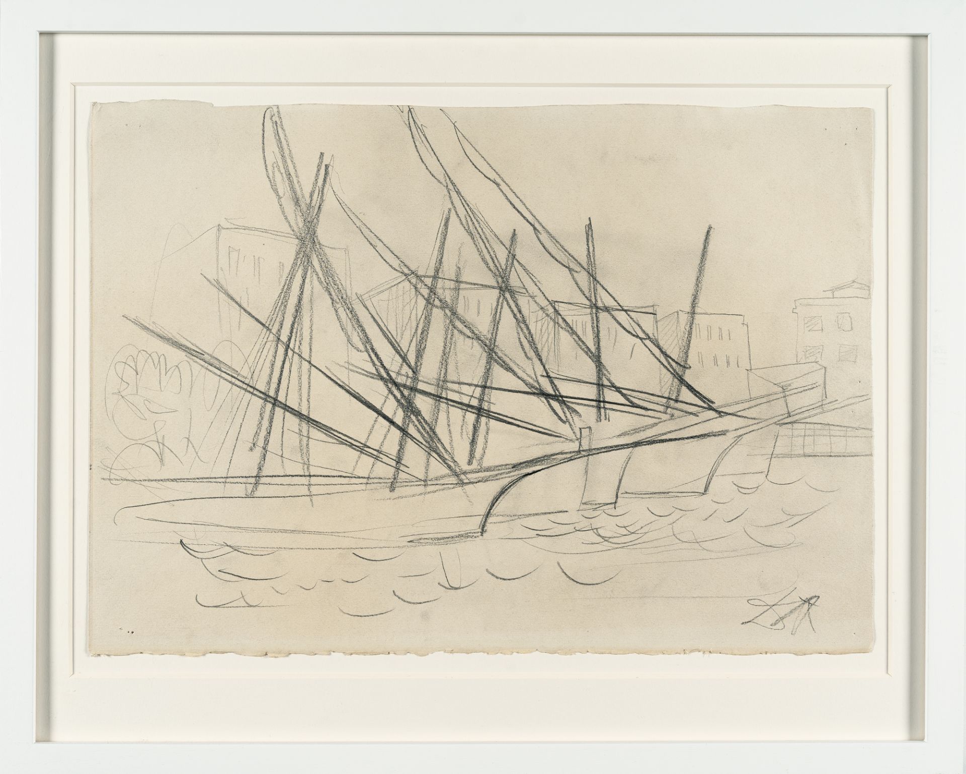 Otto Dix (1891 Untermhaus bei Gera - Singen 1969), Fishing boats in Cagliari (Sardinia)Pencil on - Image 4 of 4