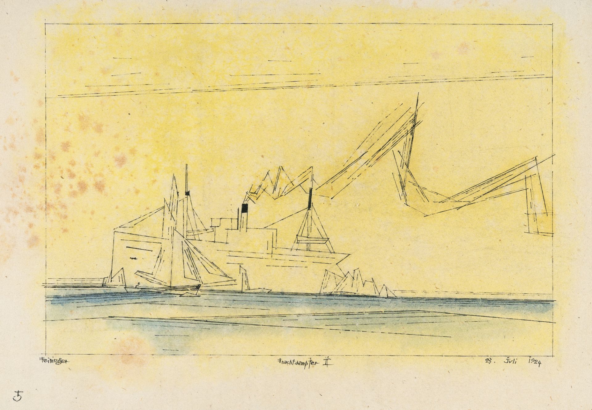 Lyonel Feininger (1871 - New York - 1956) – „Frachtdampfer II“ (“Freight steamship II”)