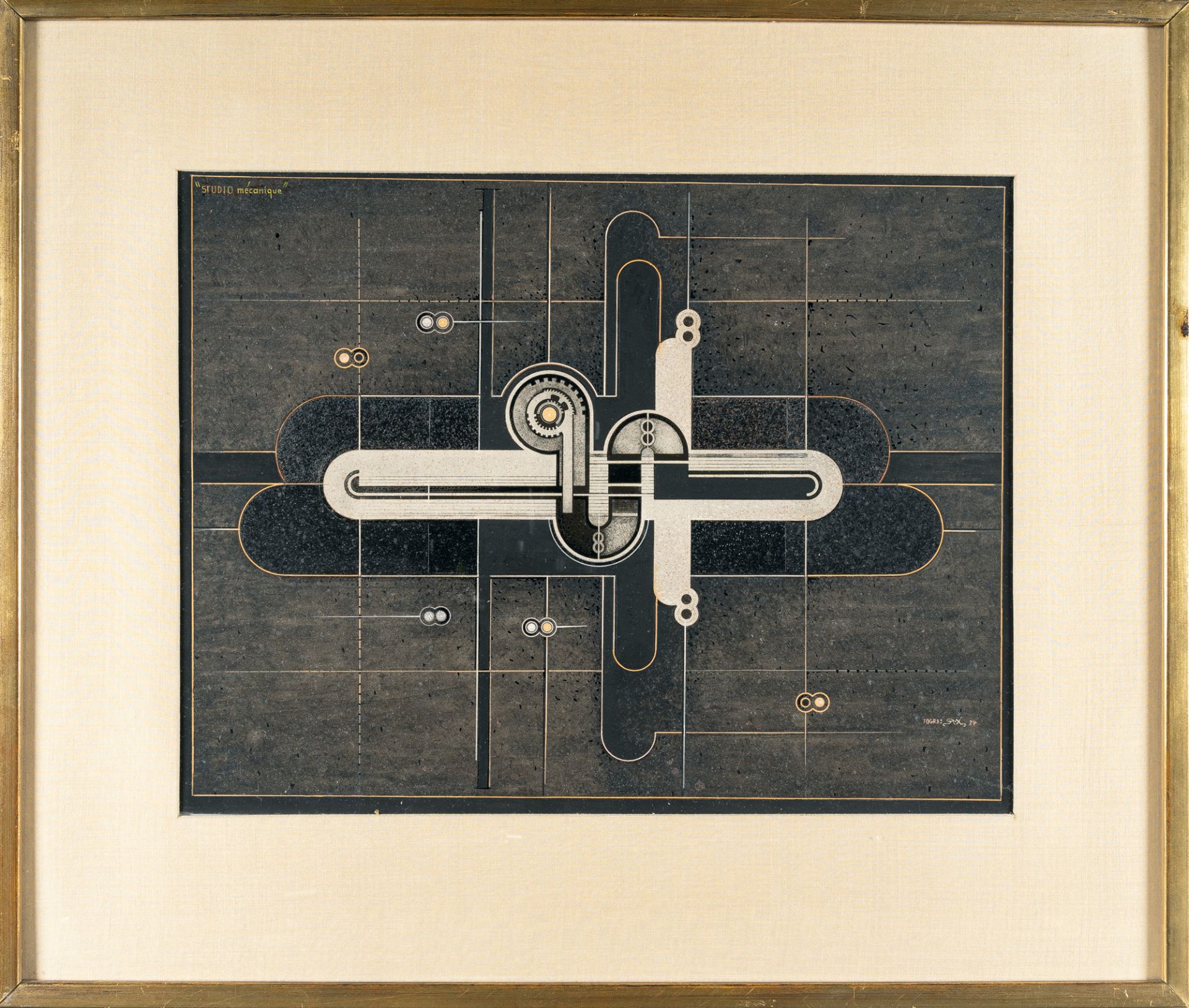Robert Michel (1897 Vockenhausen/Taunus - Titisee-Neustadt 1983), “STUDIO mécanique”Mixed media with - Image 4 of 4