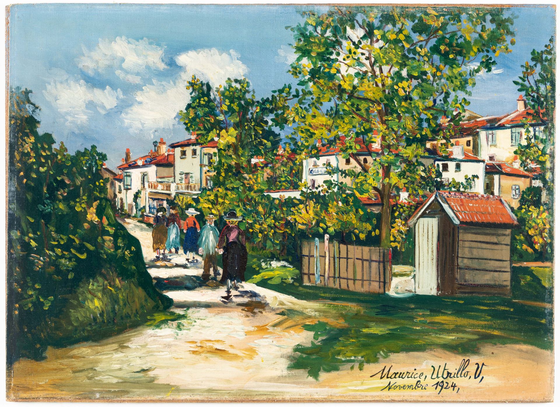 Maurice Utrillo (1883 Paris - Dax 1955), Paysage à Saint-BernardOil on canvas, laid down on - Image 2 of 4