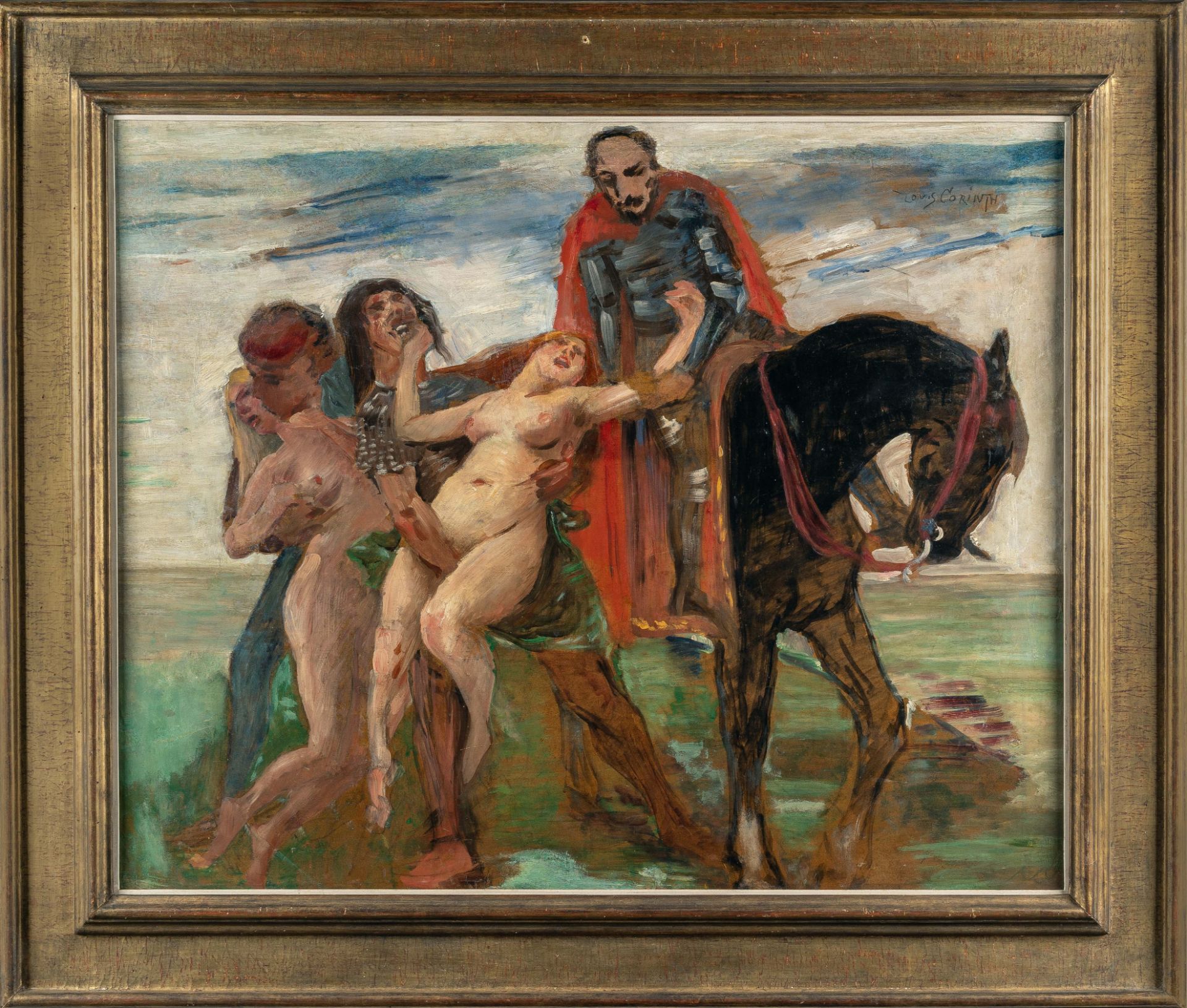 Lovis Corinth (1858 Tapiau/Ostpreußen - Zandvoort 1925), Abduction scene – Design (Rape of the - Image 4 of 4