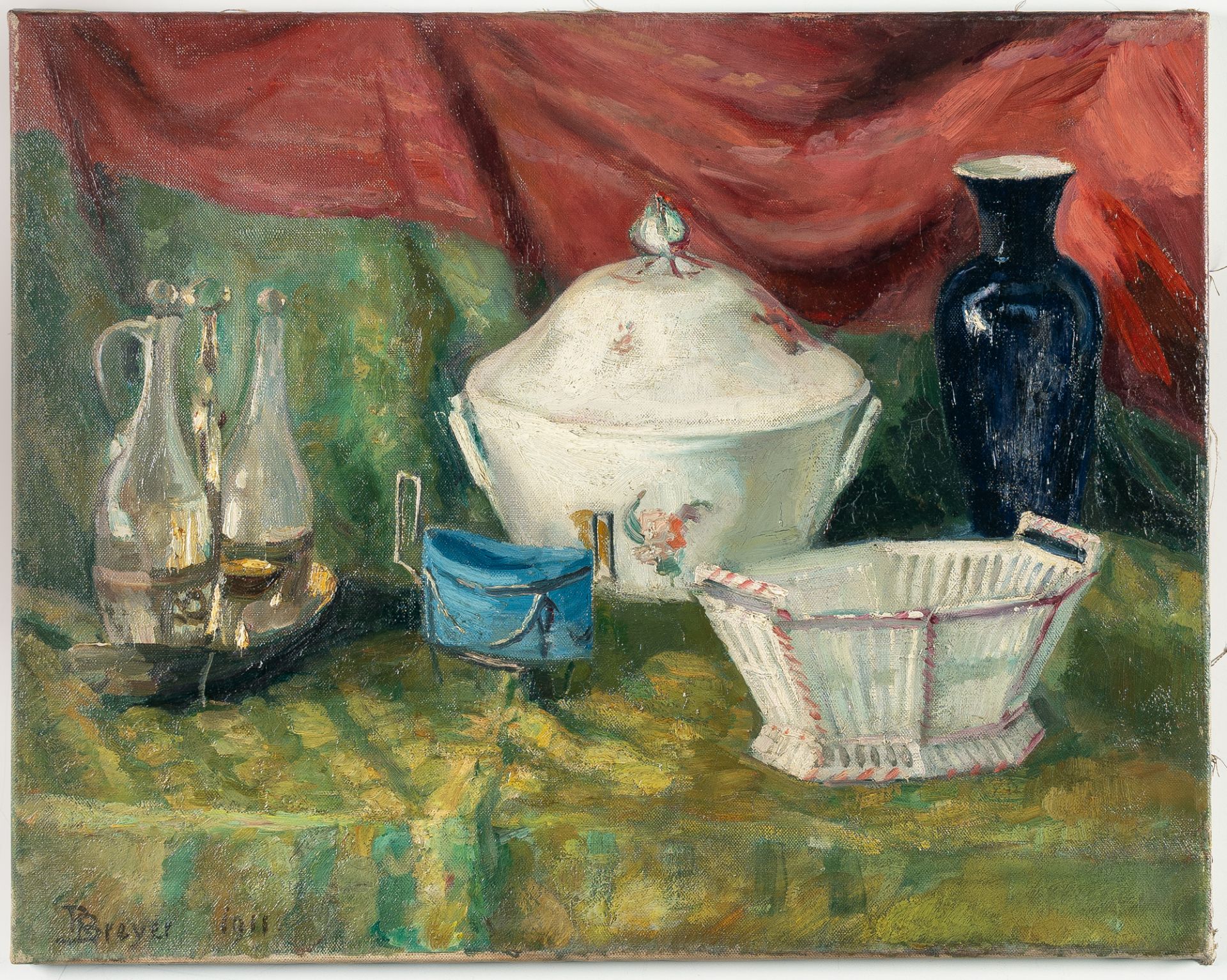 Robert Breyer (1866 - Stuttgart - 1941) – „Stillleben auf grüner Decke“ (Still life on a green cloth - Bild 2 aus 4