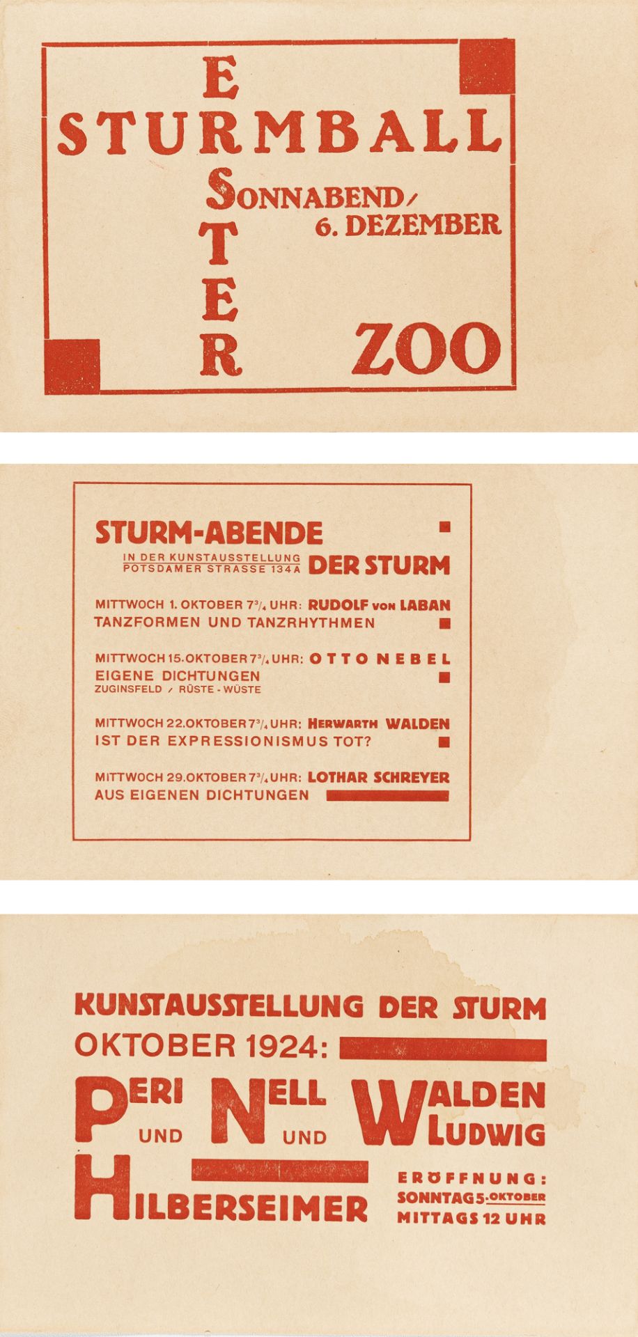 László Moholy-Nagy (1895 Bácsborsód - Chicago 1946), 3rd invitation to the gallery “Der Sturm”