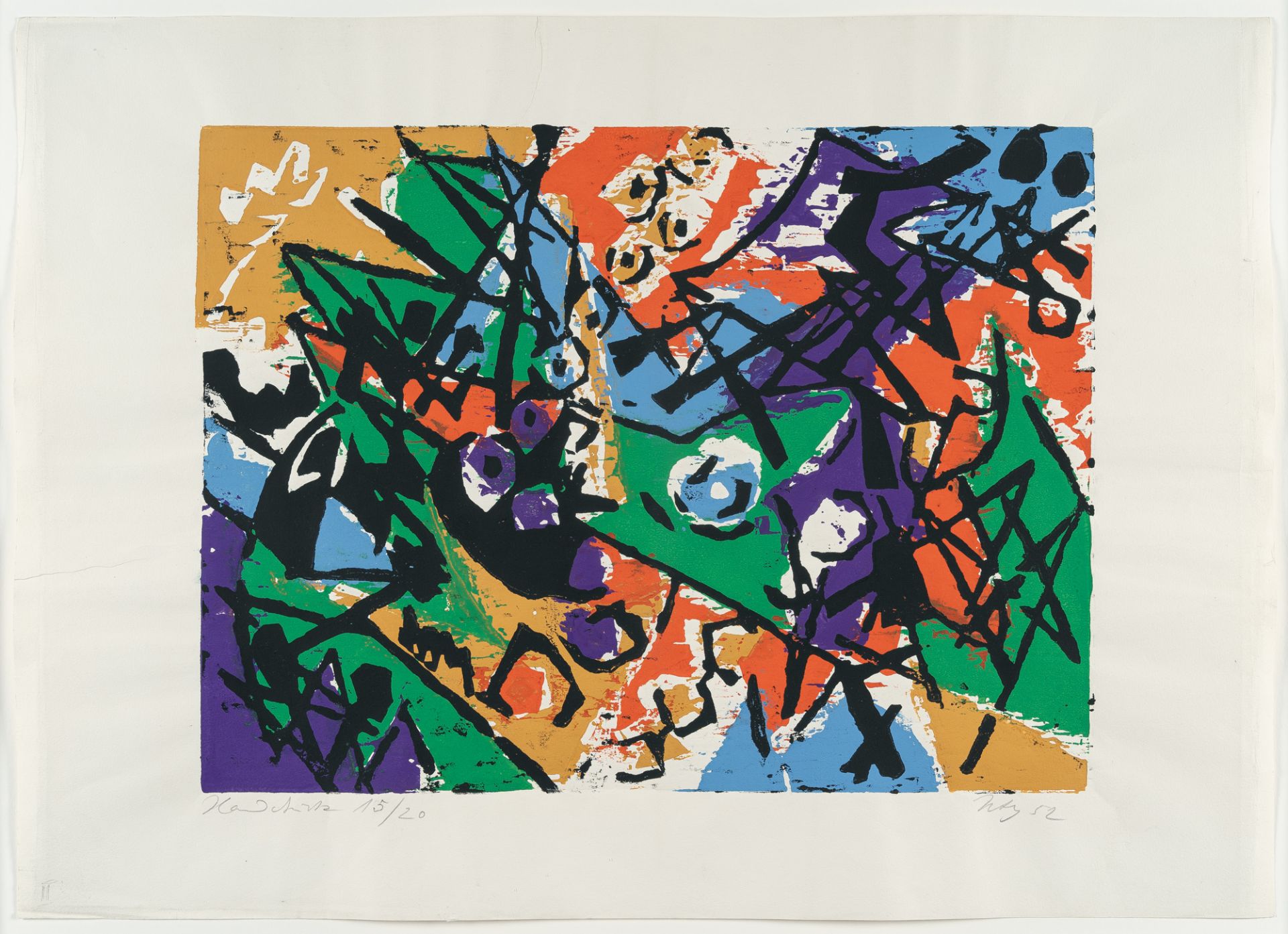 Ernst Wilhelm Nay (1902 Berlin - Köln 1968), Woodcut in colours 1952-2Woodcut in colours on slightly - Image 2 of 4