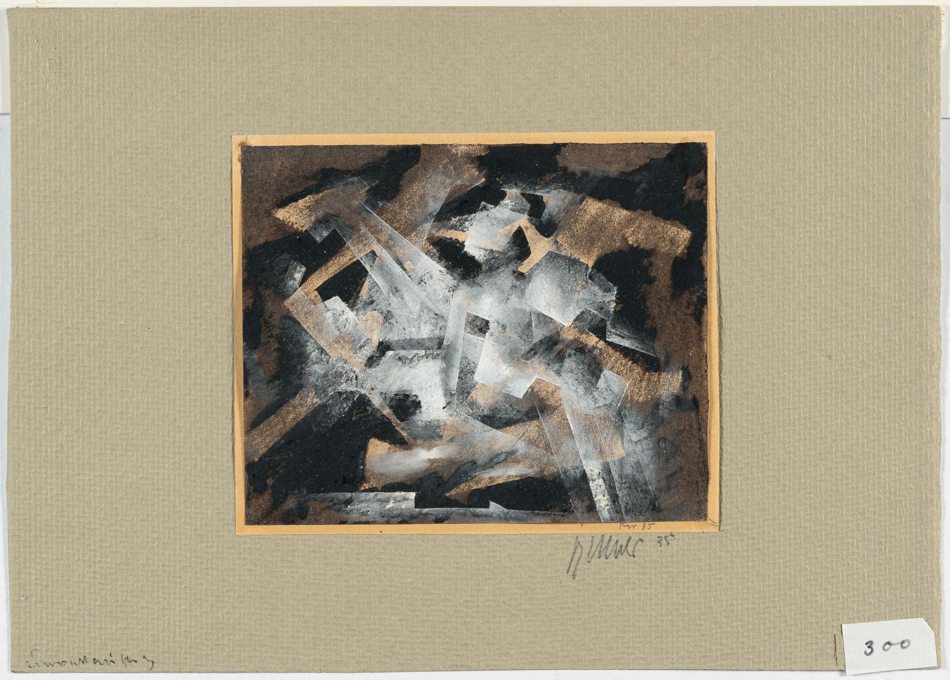 Fritz Winter (1905 Altenbögge - Herrsching 1976), “Nr. 4-43”Oil on paper, mounted by the artist on - Image 2 of 4