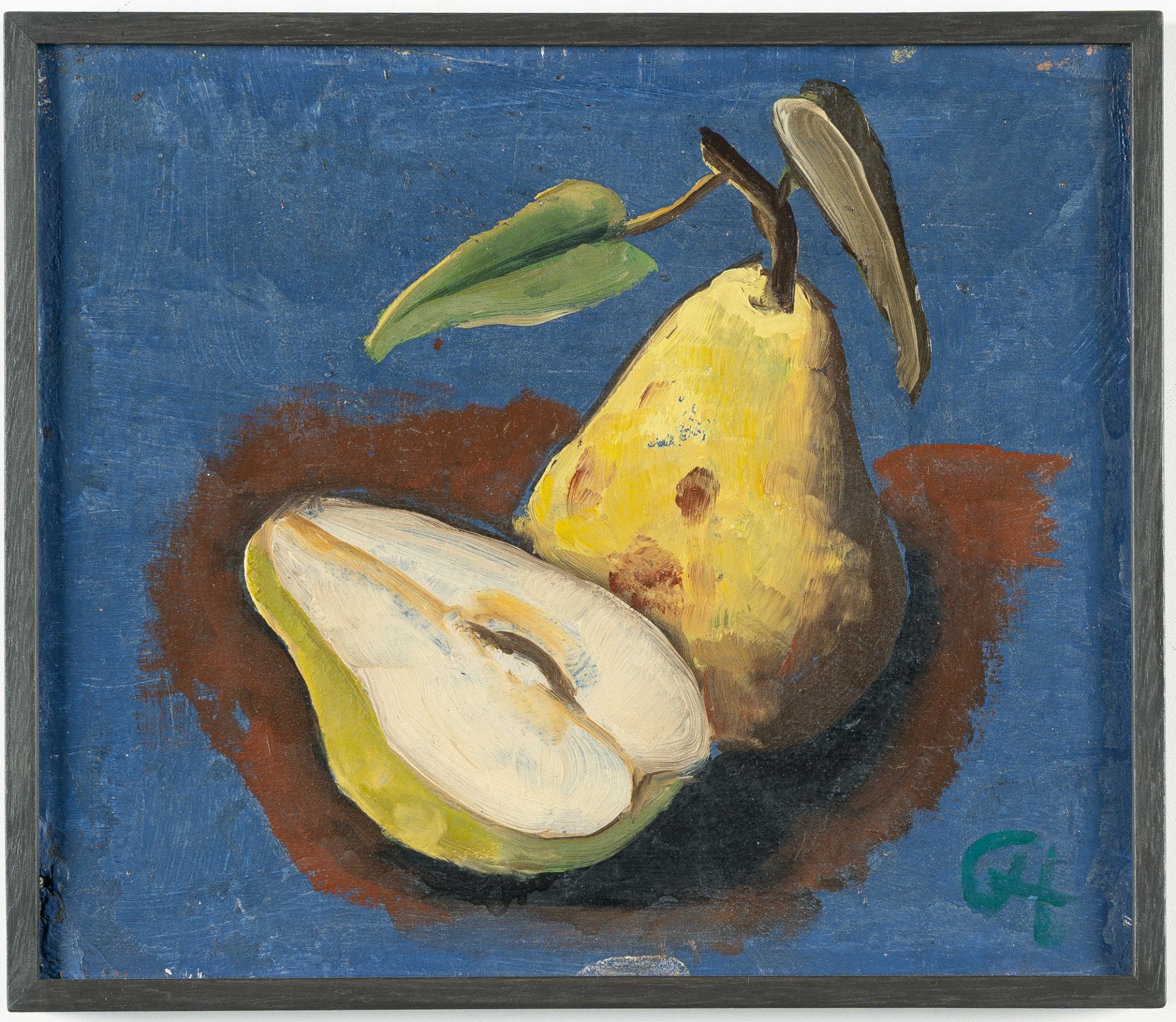 Karl Hofer (1878 Karlsruhe - Berlin 1955), PearsOil on cardboard. Ca. 22.5 x 26 cm. Signed with - Image 2 of 5