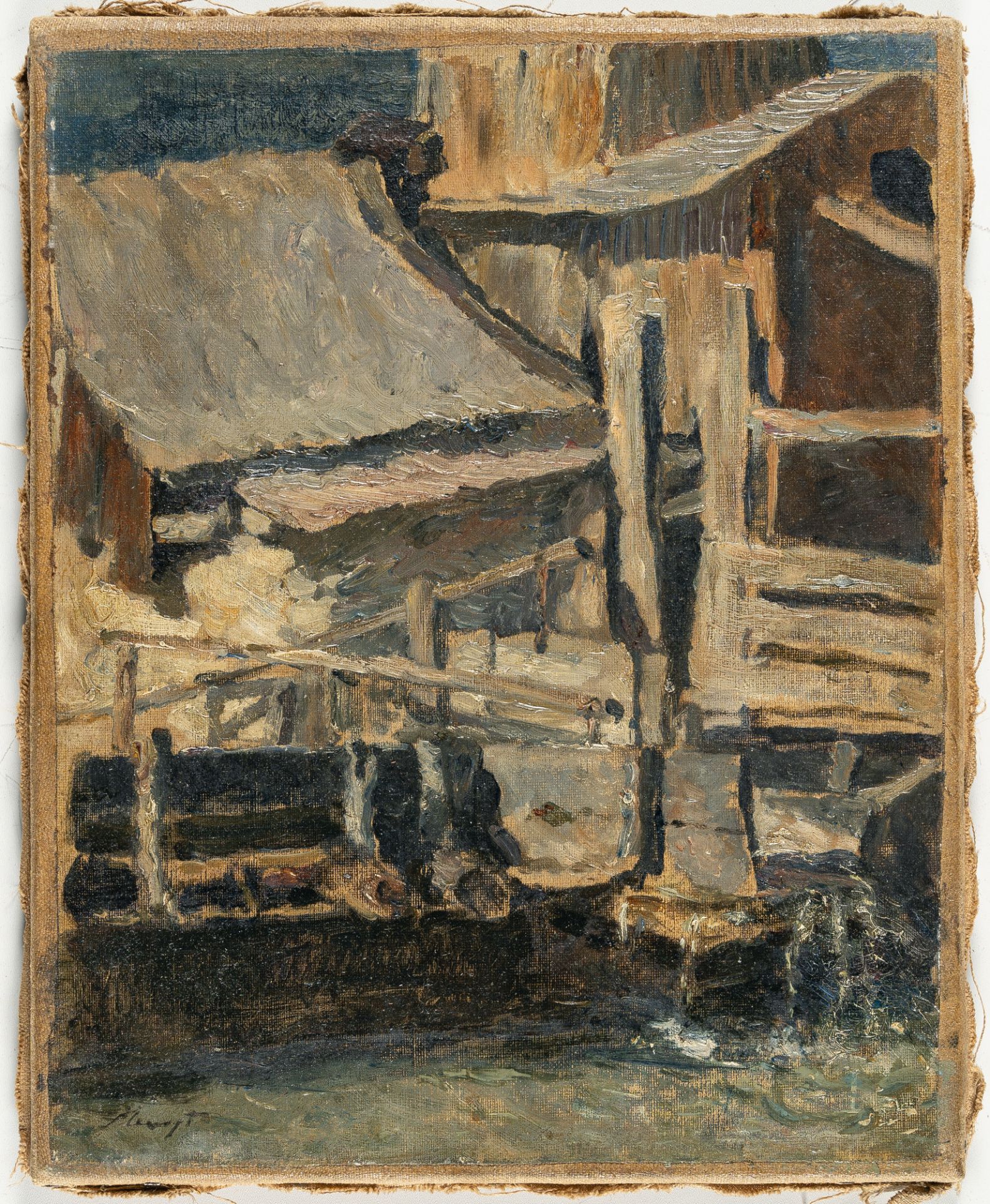Max Slevogt (1868 Landshut - Neukastel/Pfalz 1932), Old millOil on canvas, relined. (Around 1890). - Image 2 of 3