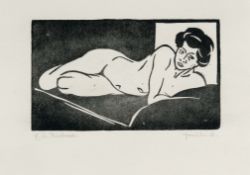 Ernst Ludwig Kirchner (1880 Aschaffenburg - Frauenkirch/Davos 1938) – Ruhender Mädchenakt – Das Mode