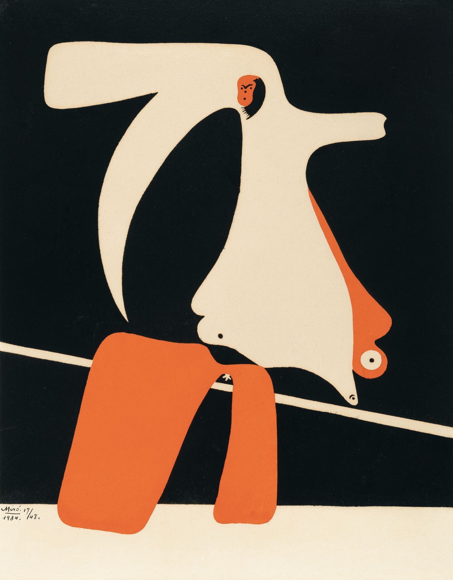 Joan Miró (1893 Montroig bei Barcelona - Palma de Mallorca 1983), Cahiers d'ArtPochoir in colours on