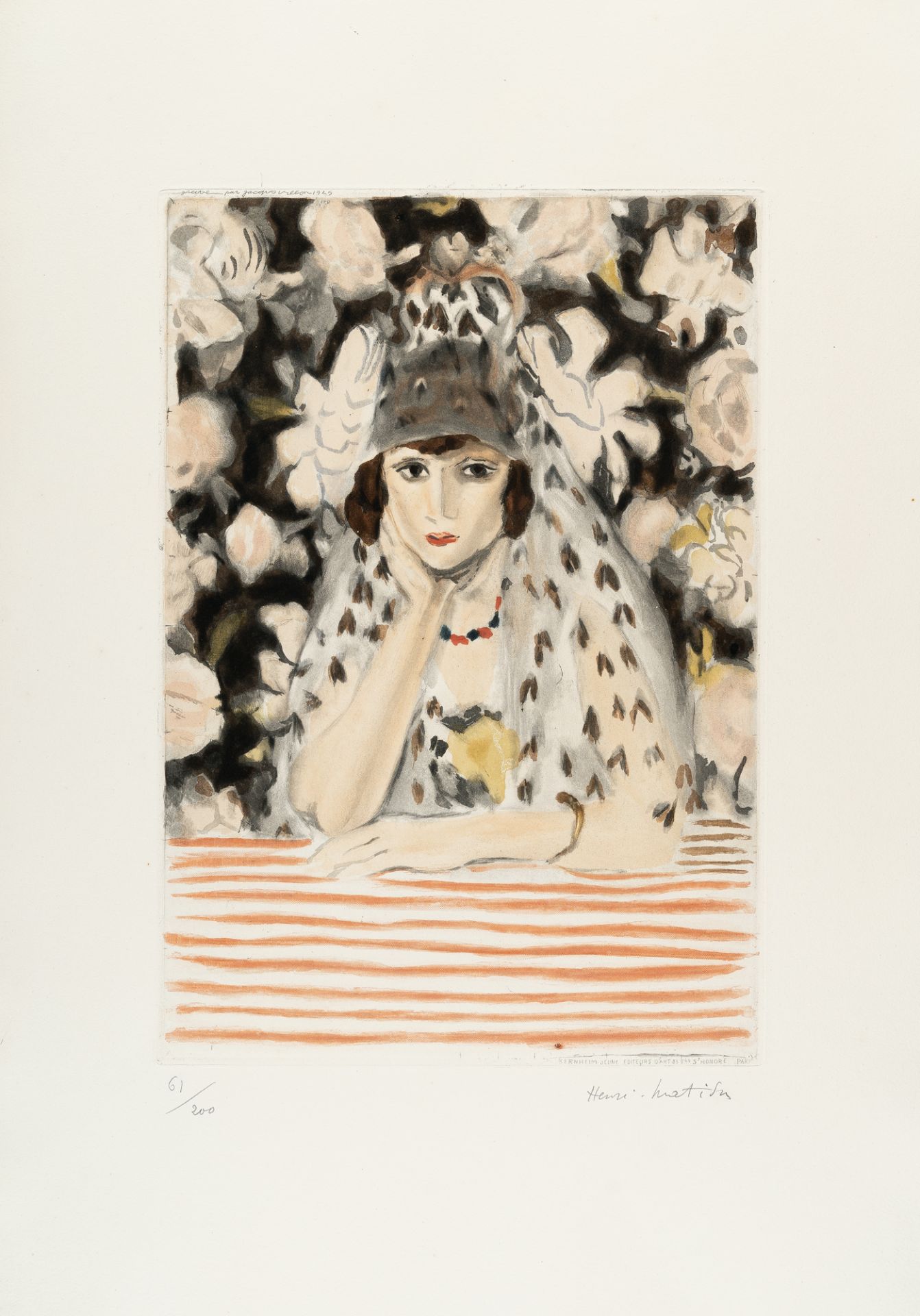Henri Matisse (1869 Le Cateau-Cambrésis - Nizza 1954), Espagnole à la mantilleEtching in colours