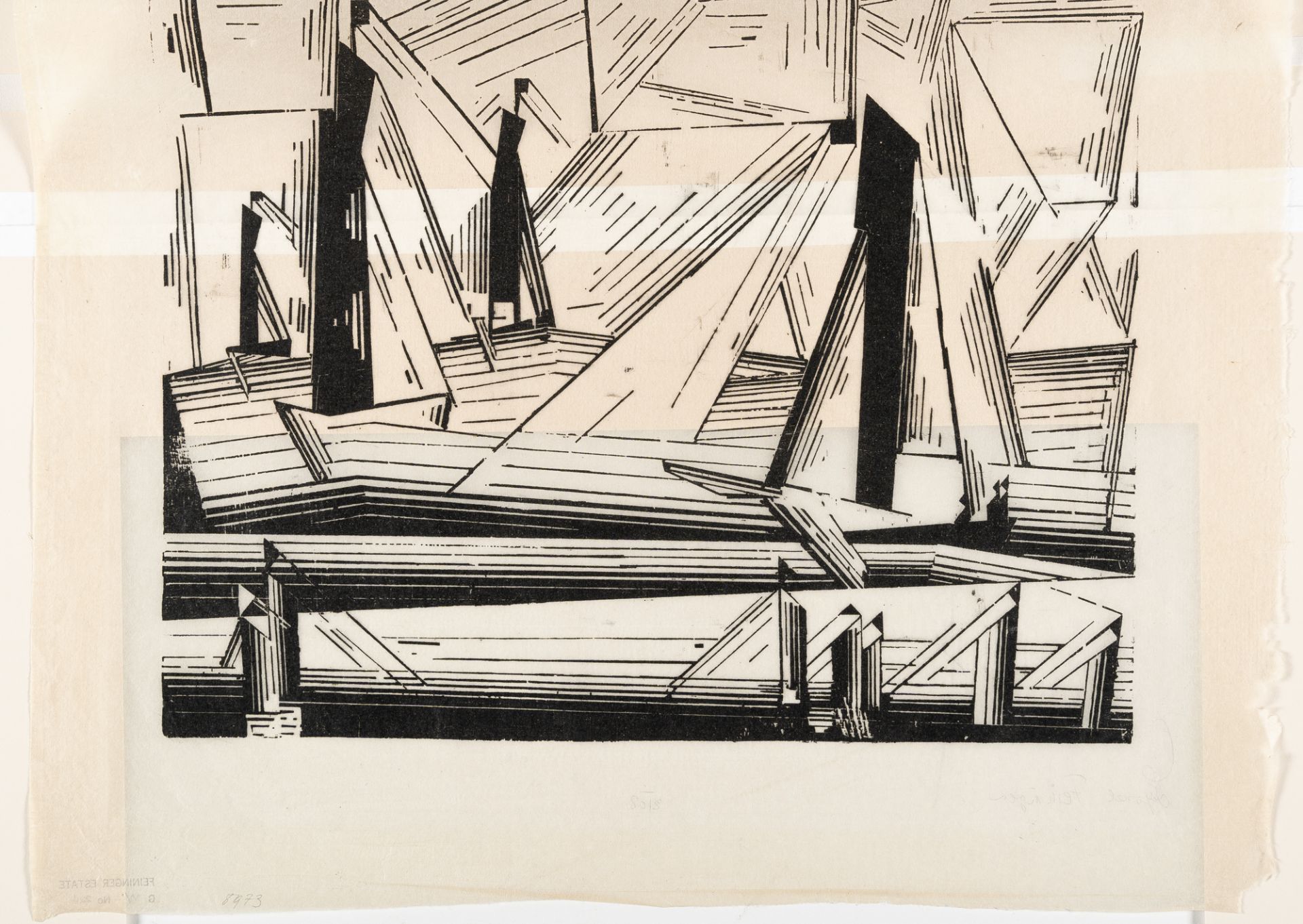 Lyonel Feininger (1871 - New York - 1956), Fishing boatsWoodcut on very fine cream Japanese laid - Image 3 of 4