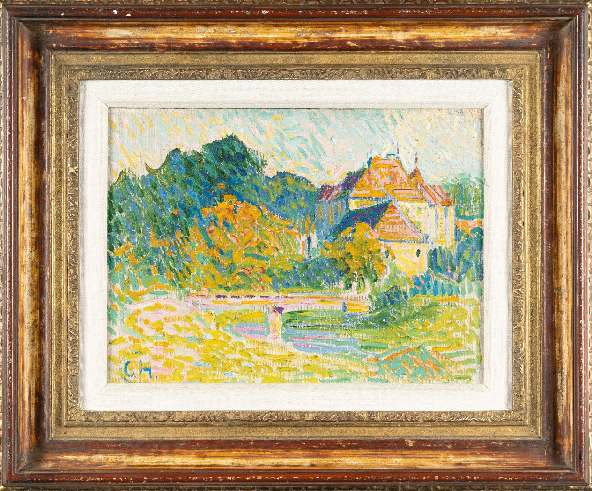 Curt Herrmann (1854 Merseburg - 1929 Pretzfeld), Pretzfeld palaceOil on canvas covered cardboard, - Image 4 of 4