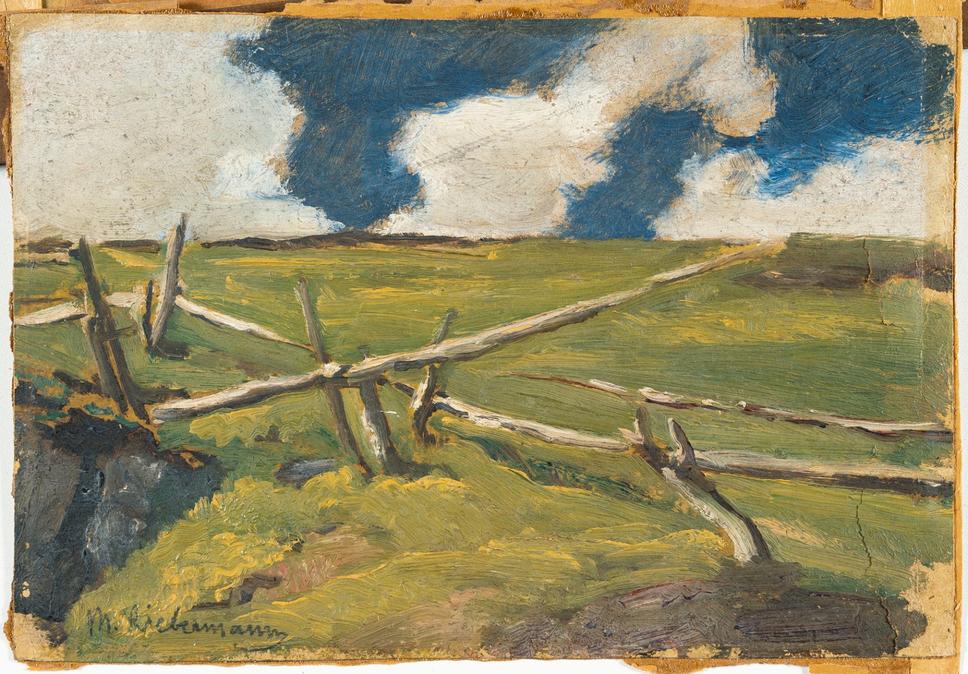 Max Liebermann (1847 - Berlin - 1935) – Tiroler Landschaft mit Zaun (Tyrolean landscape with fence) - Bild 2 aus 3