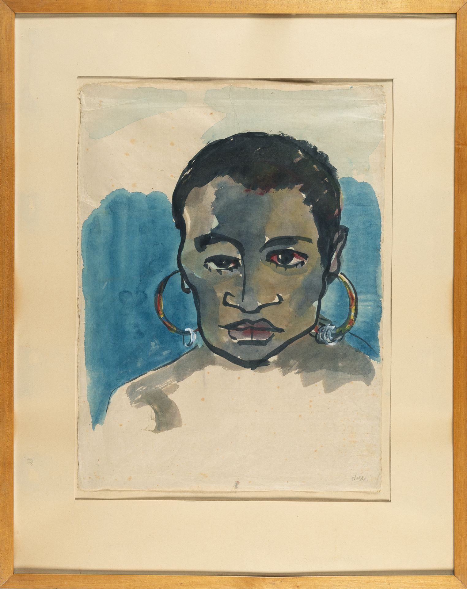 Emil Nolde (1867 Nolde - Seebüll 1956), “Papua woman”Watercolour and Indian ink on Japanese laid - Image 4 of 4