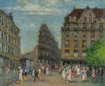 Charles Vetter (1858 Kahlstädt - München 1941) – Münchner Straßenszene am Stachus mit Blick auf das 