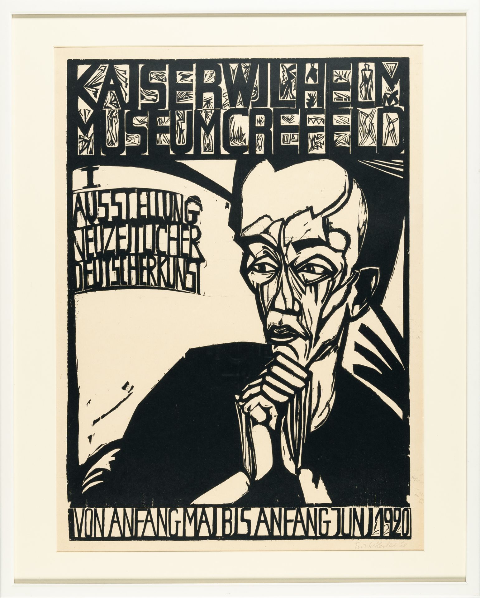 Erich Heckel (1883 Döbeln/Sachsen - Radolfzell 1970) – Plakat der „1. Ausstellung Neuzeitlicher Deut - Bild 4 aus 4