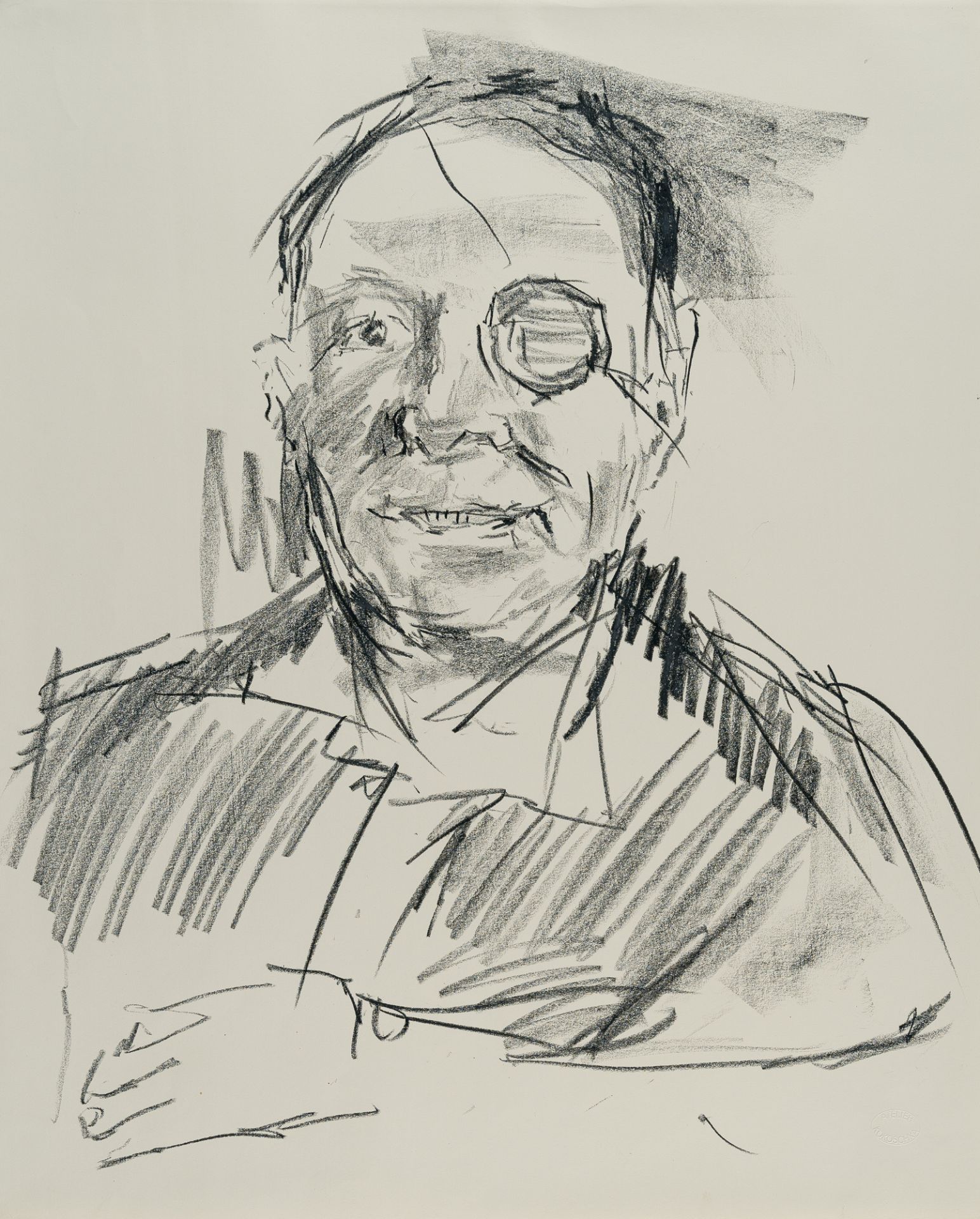 Oskar Kokoschka (1886 Pöchlarn bei Wien - Montreux 1980), Portrait of Mosche Dajan (Moshe Dayan)