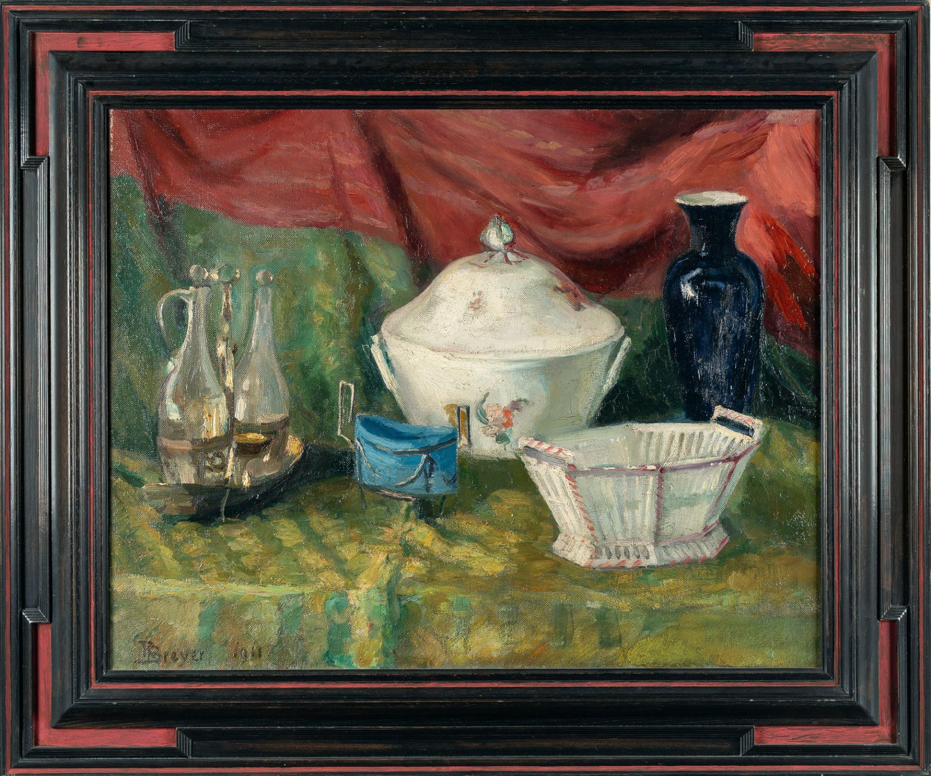 Robert Breyer (1866 - Stuttgart - 1941) – „Stillleben auf grüner Decke“ (Still life on a green cloth - Bild 4 aus 4