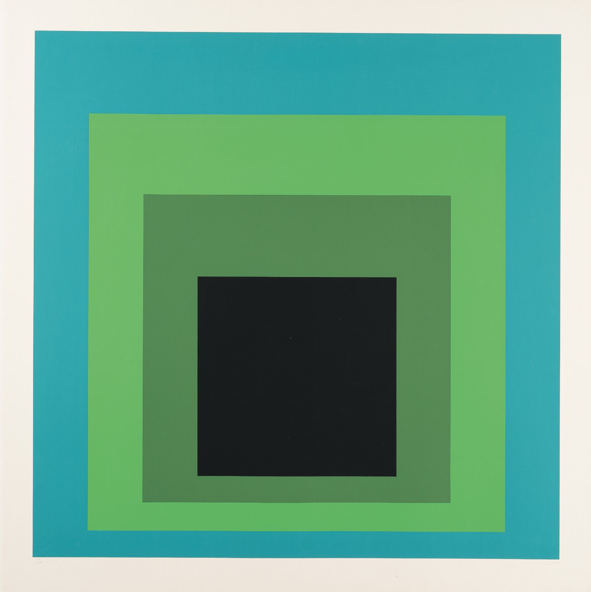 Josef Albers (1888 Bottrop - New Haven 1976), “DR-b”Silkscreen in colours on cardboard. (19)68.