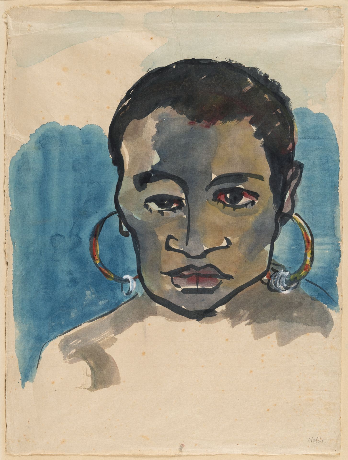 Emil Nolde (1867 Nolde - Seebüll 1956), “Papua woman”Watercolour and Indian ink on Japanese laid - Image 2 of 4