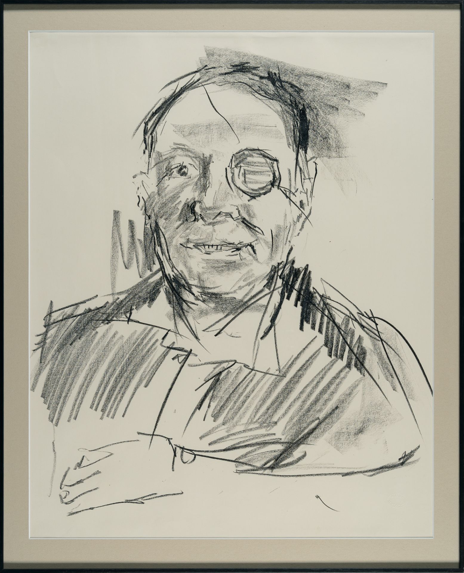 Oskar Kokoschka (1886 Pöchlarn bei Wien - Montreux 1980), Portrait of Mosche Dajan (Moshe Dayan) - Image 4 of 4
