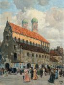 Charles Vetter (1858 Kahlstädt - München 1941) – Augustinerkirche von Westen mit Blick auf die Fraue