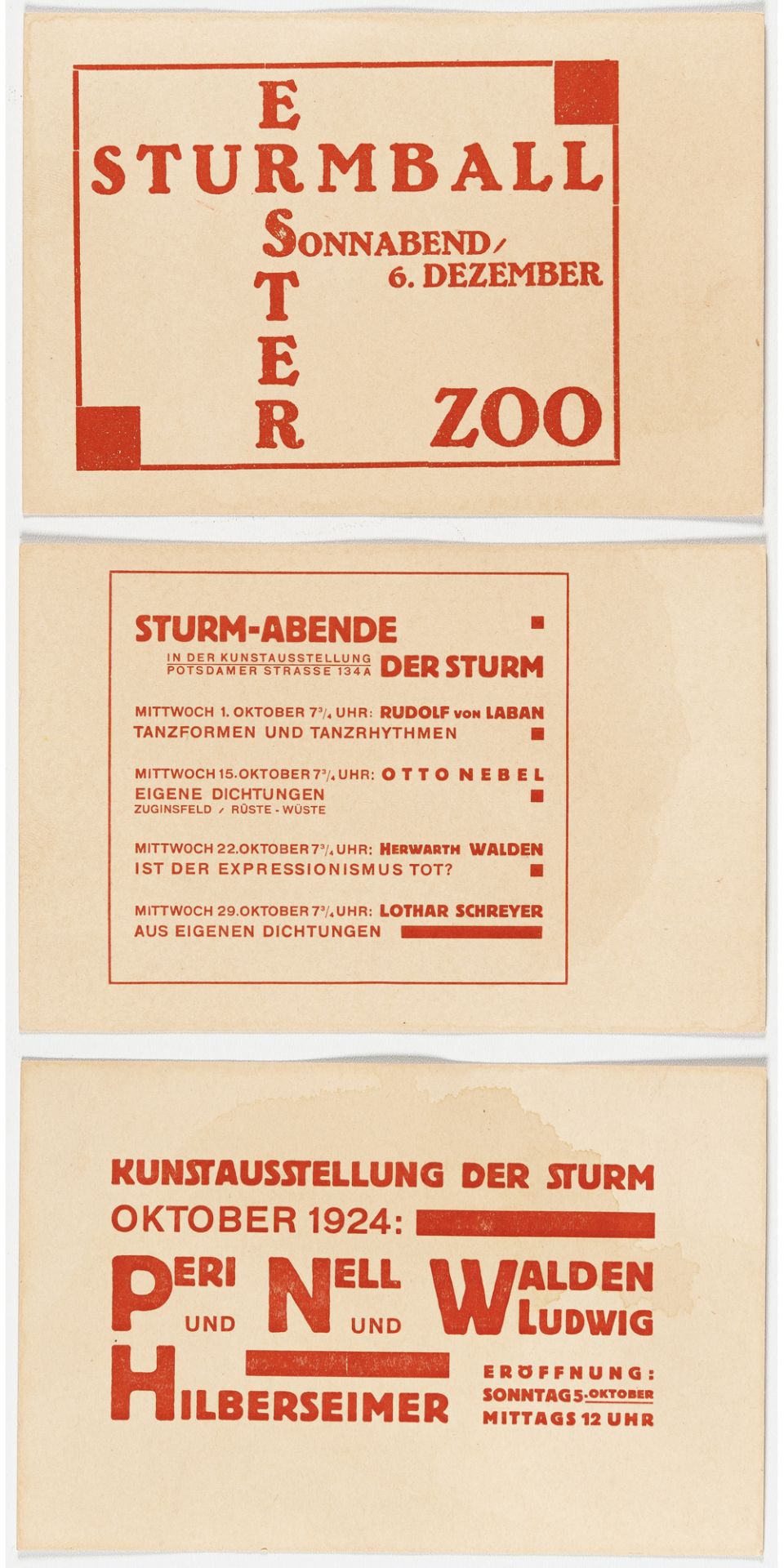 László Moholy-Nagy (1895 Bácsborsód - Chicago 1946), 3rd invitation to the gallery “Der Sturm” - Image 2 of 3