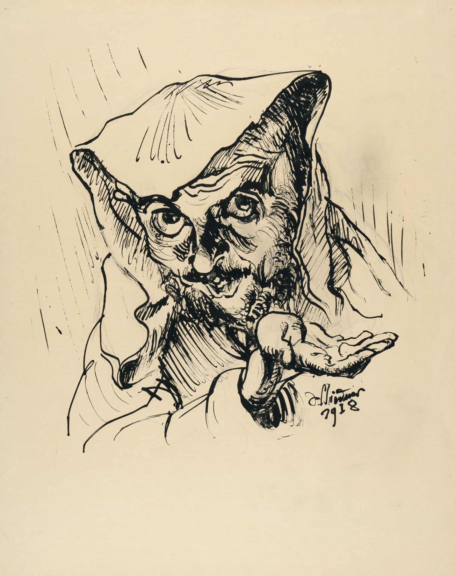 Ludwig Meidner (1884 Bernstadt/Schlesien - Darmstadt 1966) – Selbstbildnis als Prophet (Self portrai