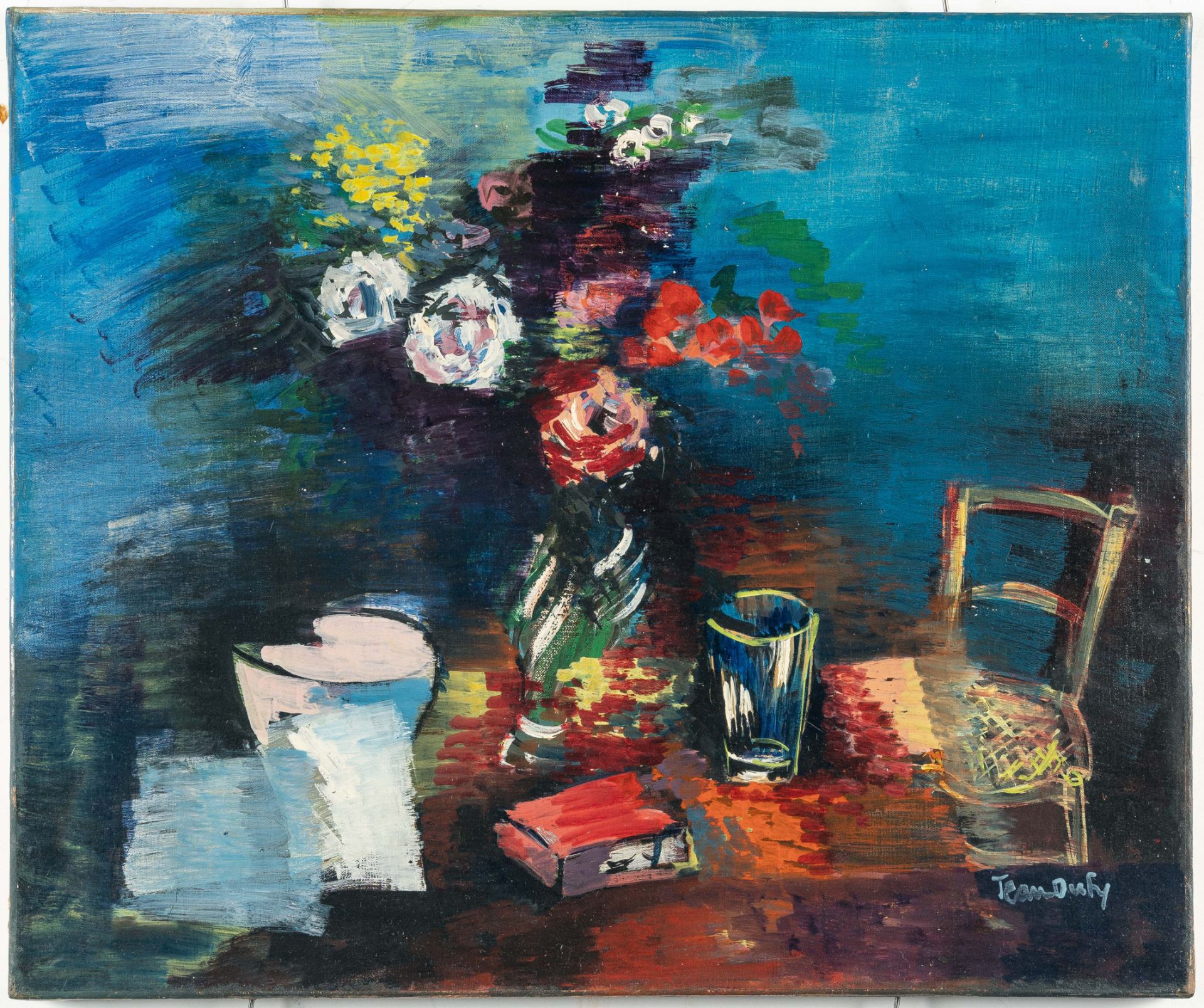 Jean Dufy (1888 Le Havre - 1964 Boussay), Nature morte à la boîte d'allumettesOil on canvas, - Image 2 of 4