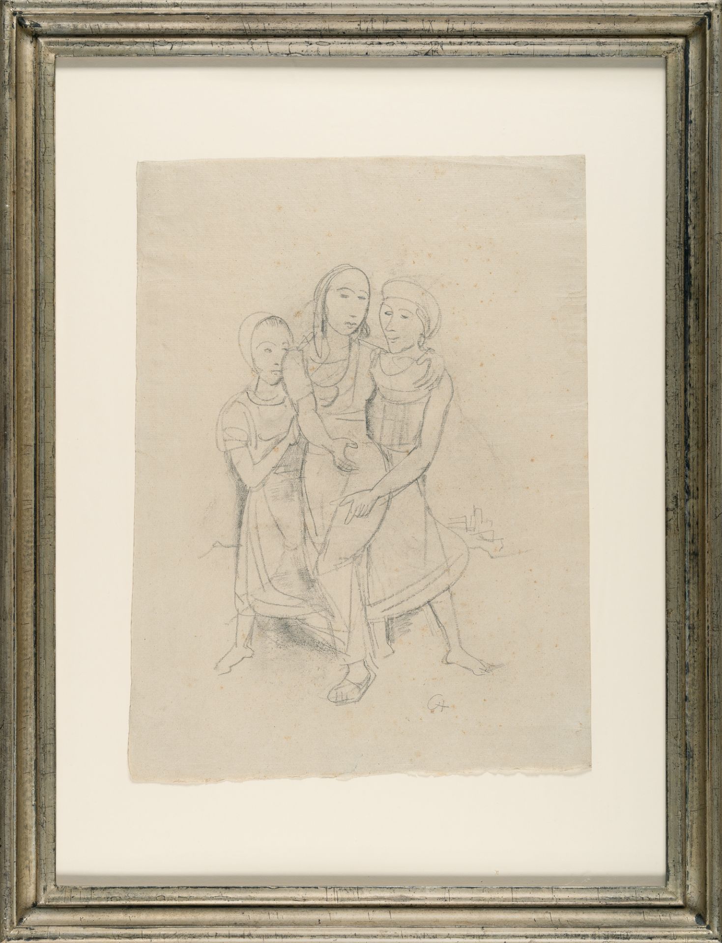 Karl Hofer (1878 Karlsruhe - Berlin 1955) – Drei Mädchen (Three girls) - Bild 4 aus 4