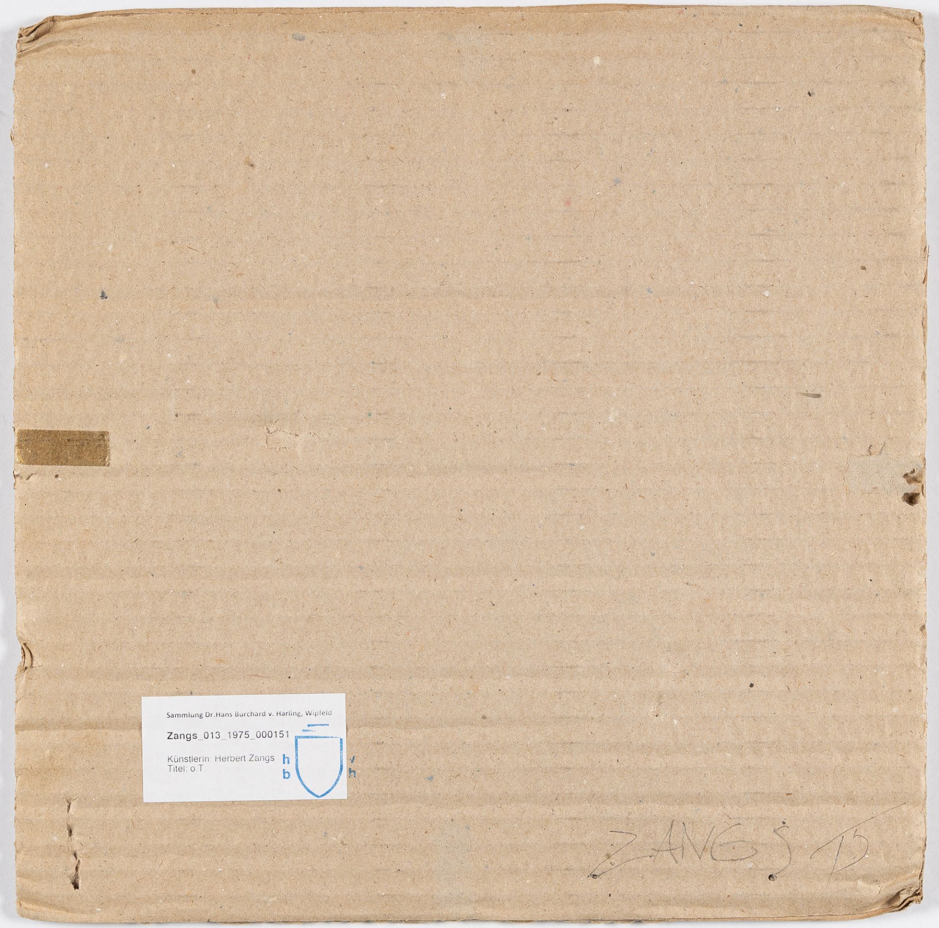 Herbert Zangs (1924 - Krefeld - 2003), UntitledIncised corrugated cardboard. (19)75. Ca. 31 x 31 cm. - Image 3 of 3
