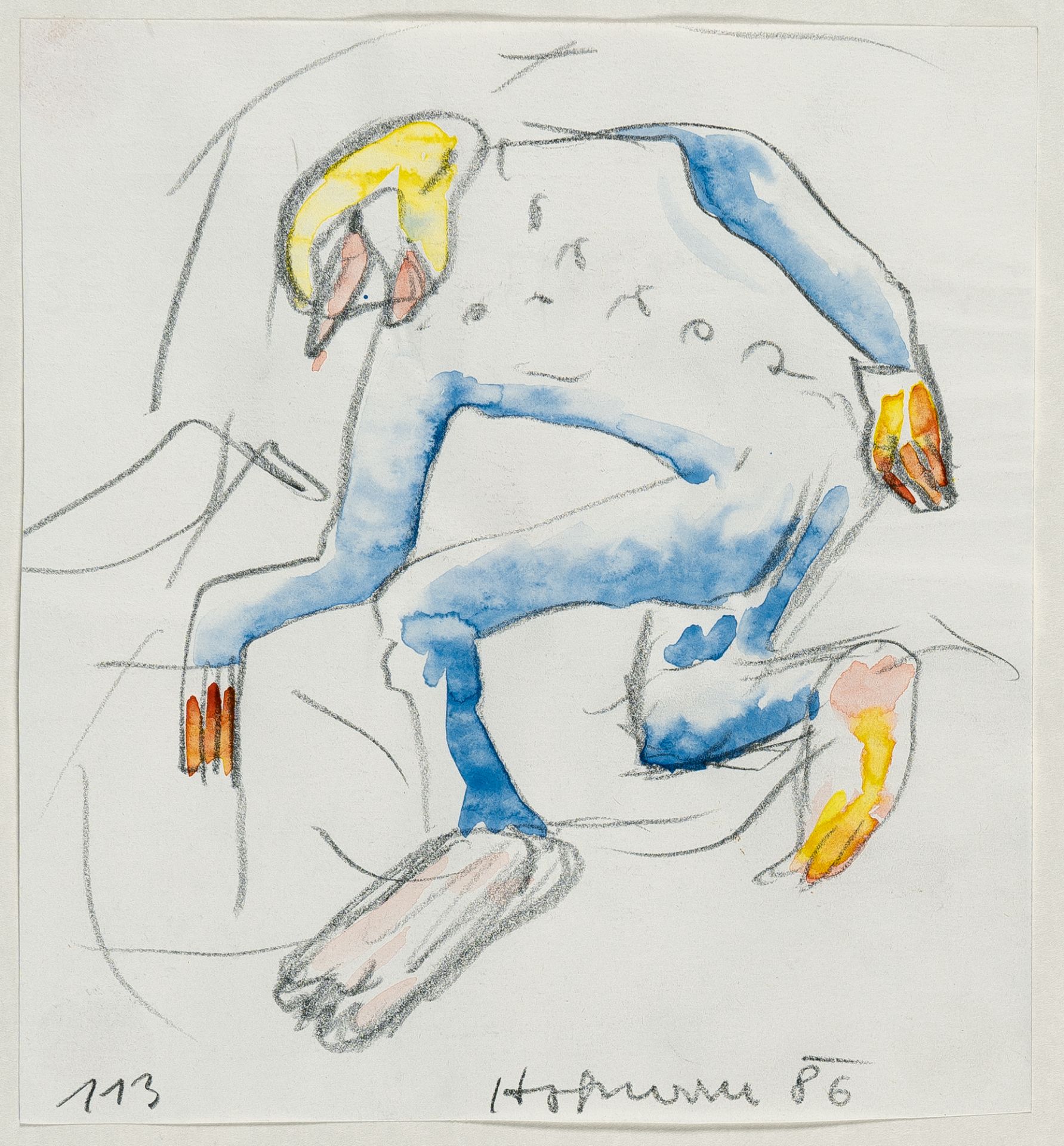 Kurt Hüpfner (1930 – Wien – 2022), 2 sheets: UntitledWatercolour (1) and pencil on paper, mounted on - Image 2 of 7