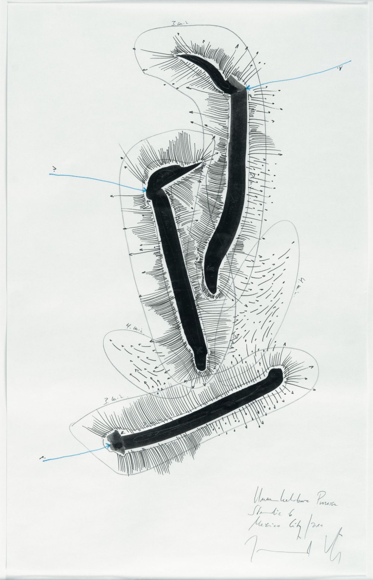 Jorinde Voigt (1977 Frankfurt/Main), “Irreversible Processes Studies 1-7”Ink and pencil on thin - Image 4 of 9