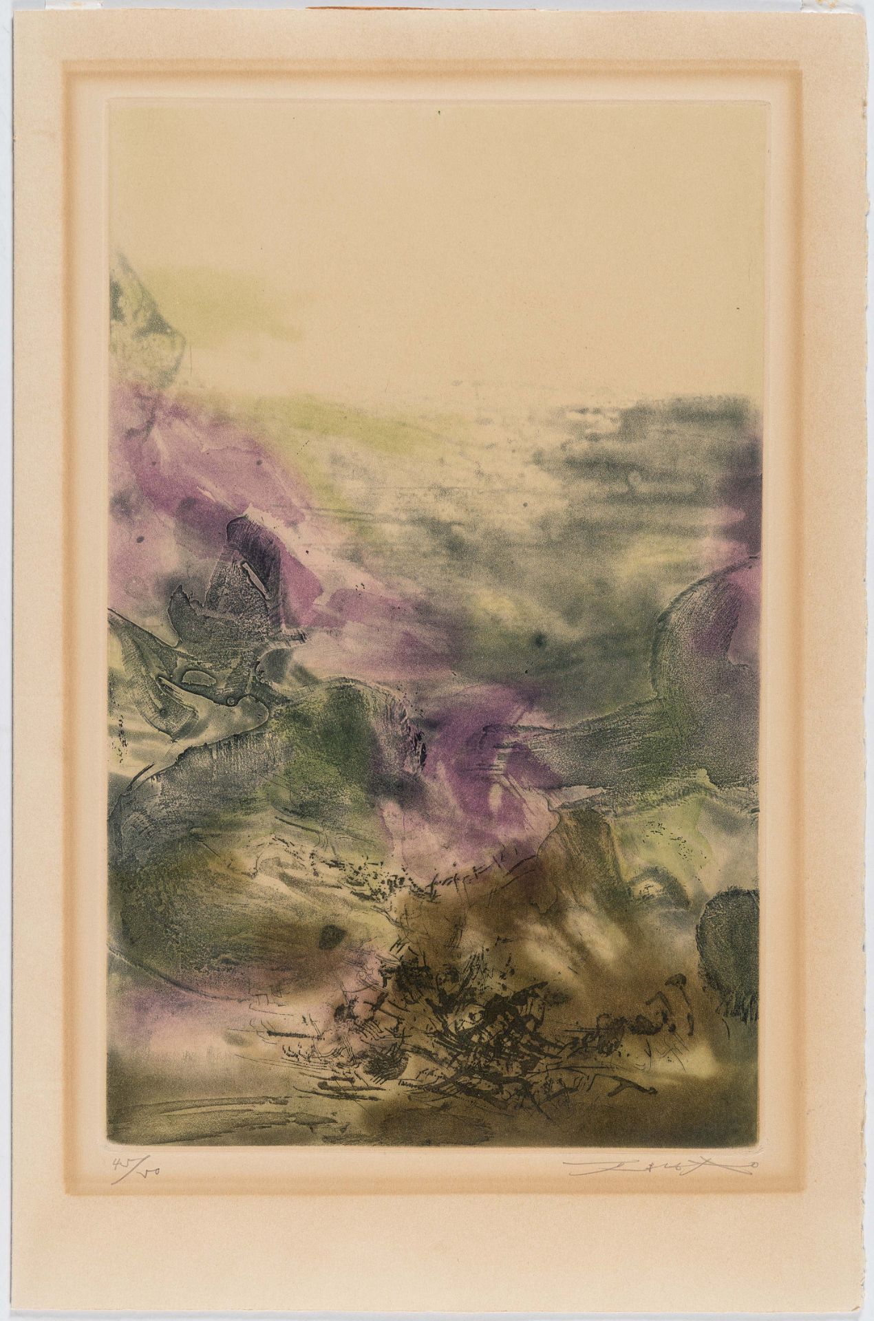 Zao Wou-Ki (1921 Peking - Nyon/Schweiz 2013), Untitled from: Canto Pisan de Ezra PoundEtching in - Image 2 of 3