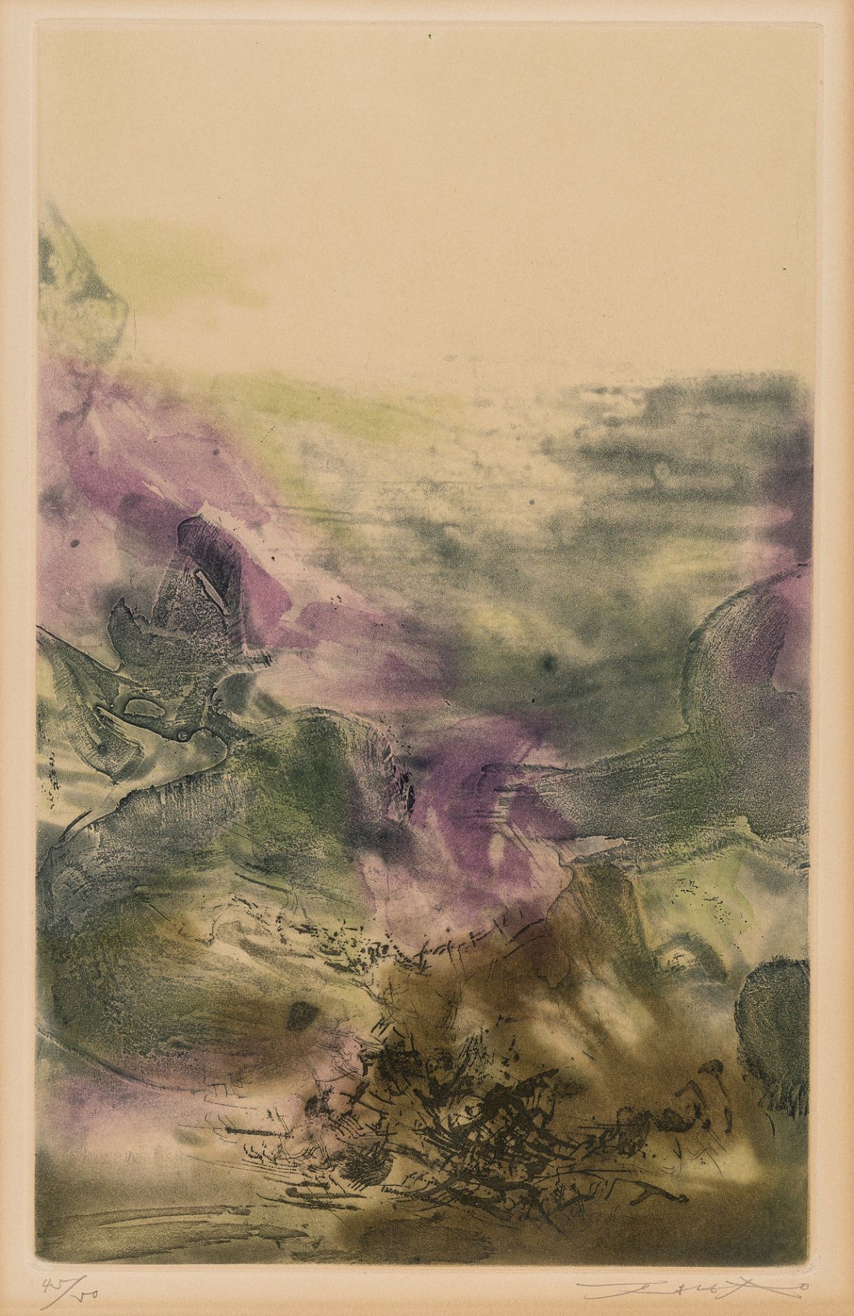 Zao Wou-Ki (1921 Peking - Nyon/Schweiz 2013), Untitled from: Canto Pisan de Ezra PoundEtching in