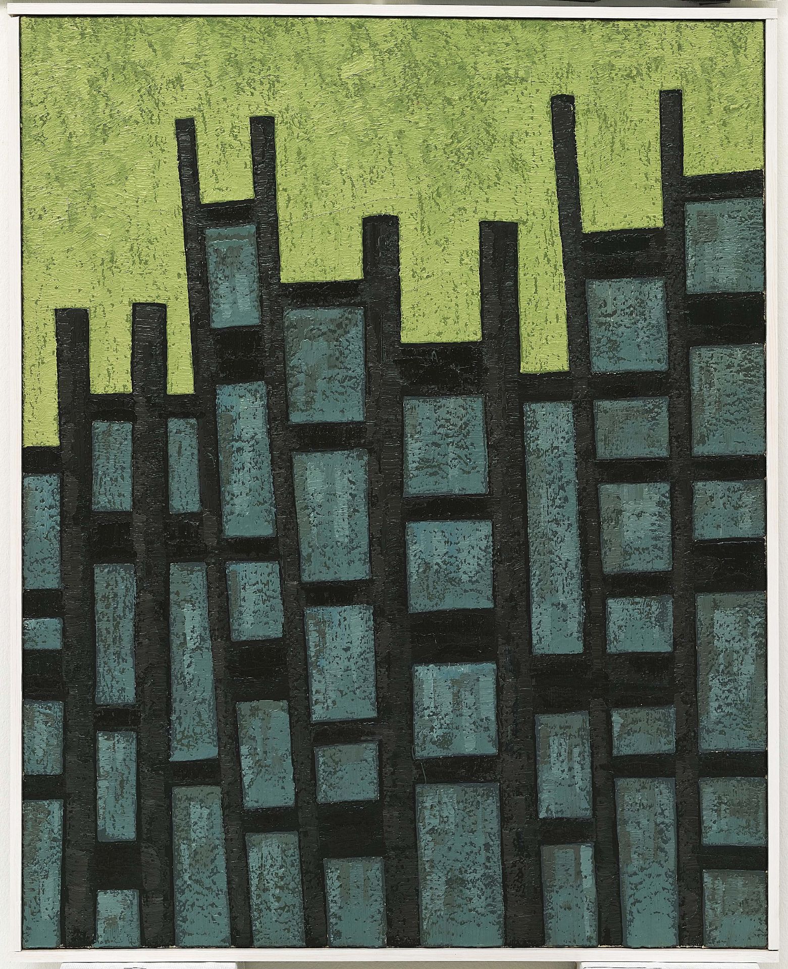 Jean Leppien (1910 Lüneburg - Paris 1991), Bâtiment gris, ciel vert (“8-9/62 XXII”)Oil on canvas. ( - Image 3 of 4