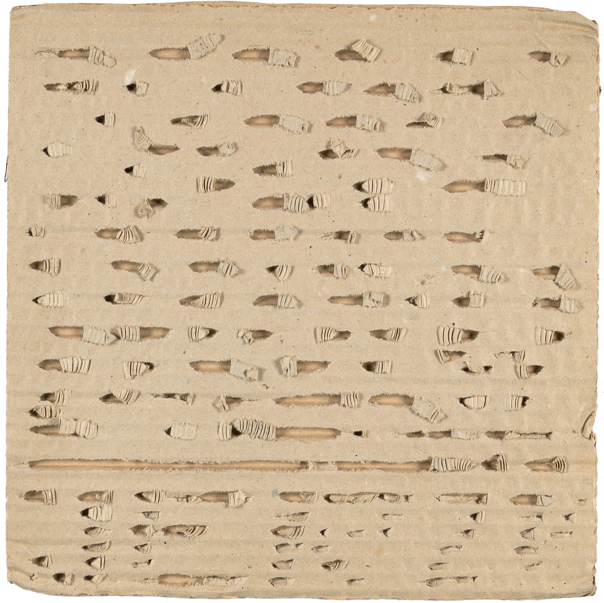 Herbert Zangs (1924 - Krefeld - 2003), UntitledIncised corrugated cardboard. (19)75. Ca. 31 x 31 cm.