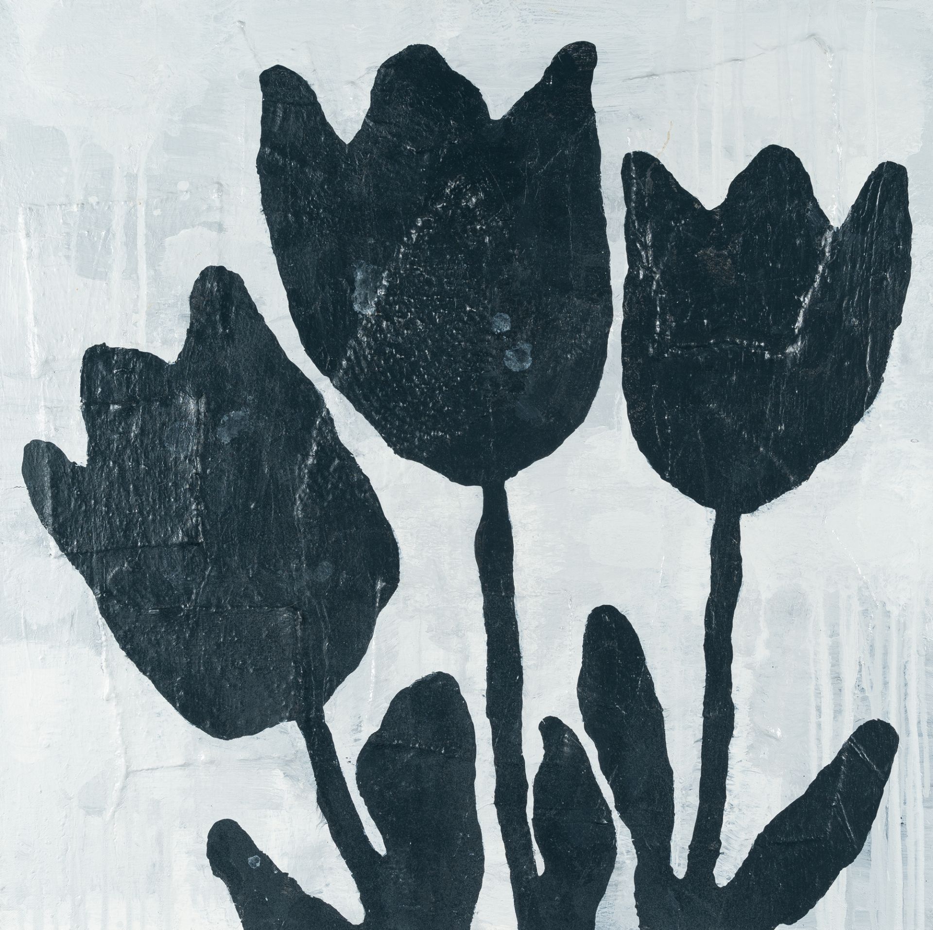 Donald Baechler (1956 Hartford/Connecticut – New York 2022), “Tulips”Acrylic, oil and textile