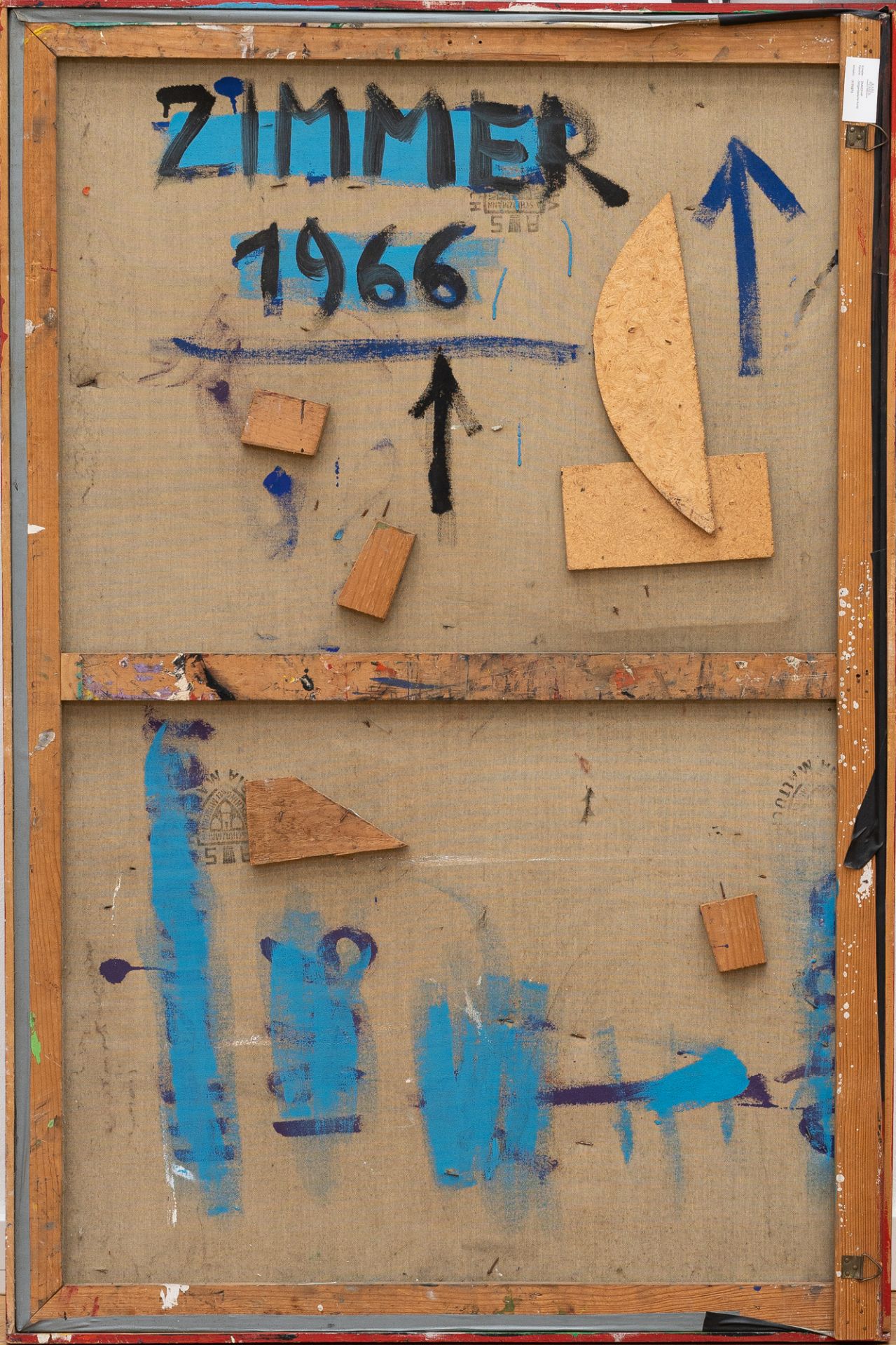 Hp Zimmer (1936 Berlin - Soltau 1992), AntiobjektOil on wooden elements, mounted on canvas. 1966. - Image 3 of 4