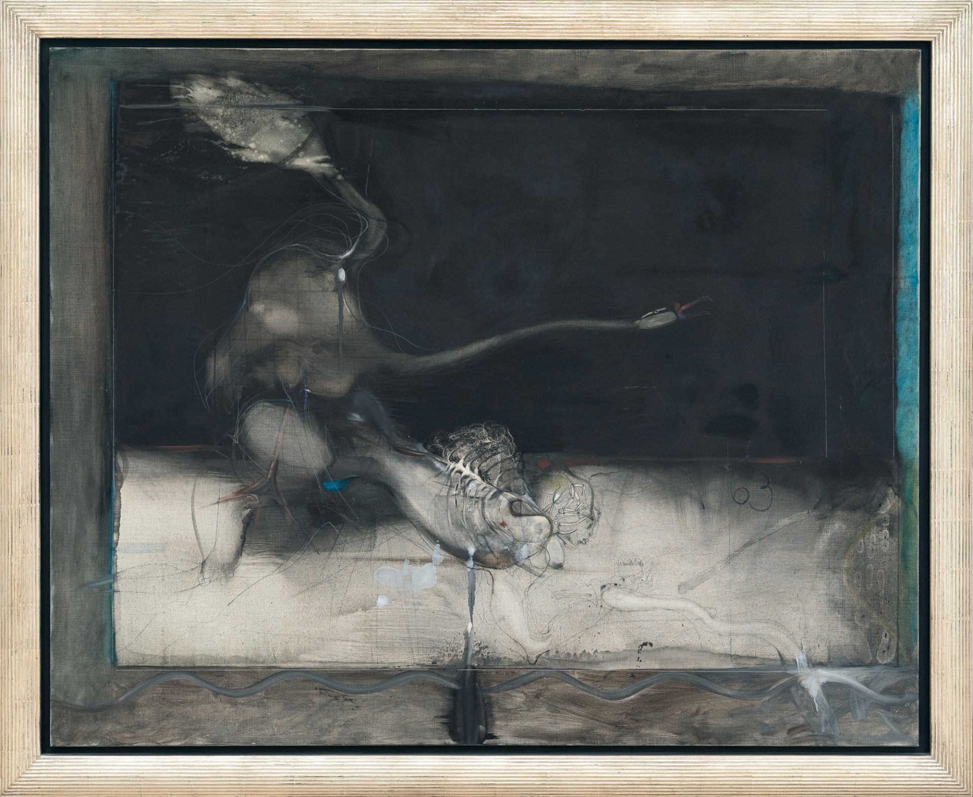 Paul Wunderlich (1927 Eberswalde - Saint-Pierre-de-Vassols 2010), Leda and the SwanOil and pencil on - Image 4 of 4